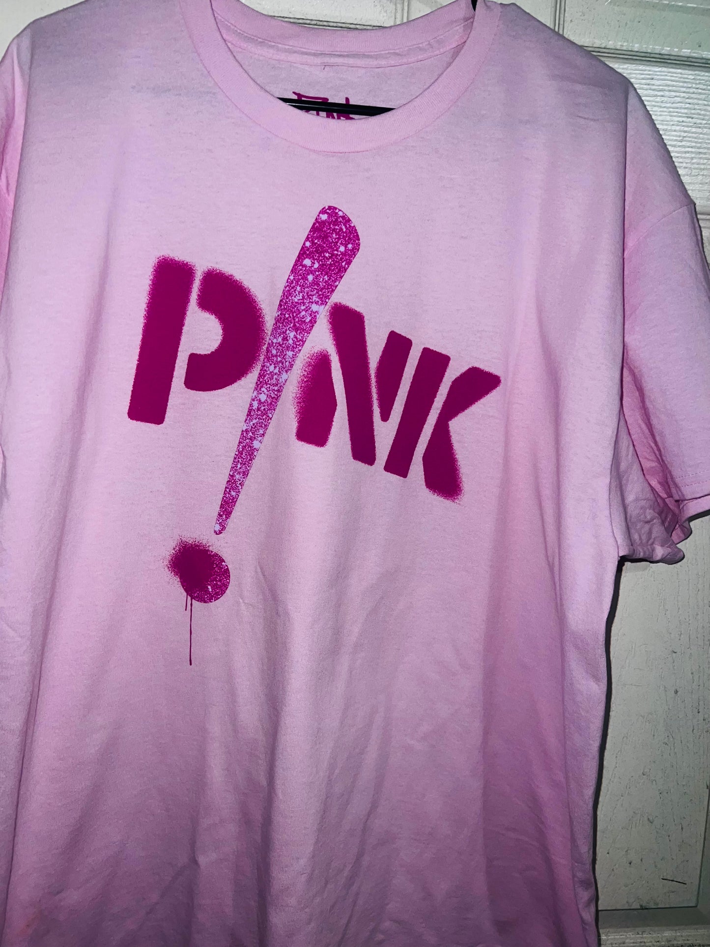 P!NK Double Sided Oversized Distressed Tee