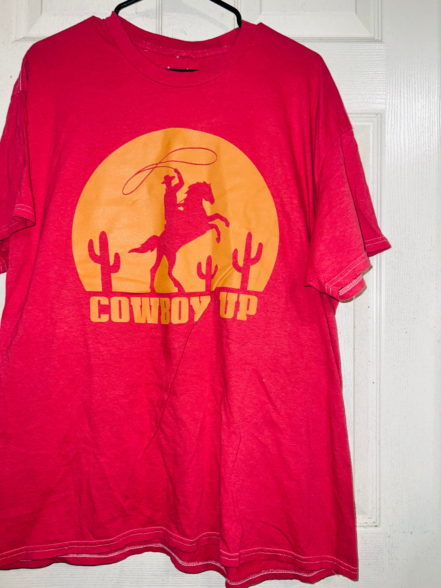 Cowboy Up Oversized Distressed Tee