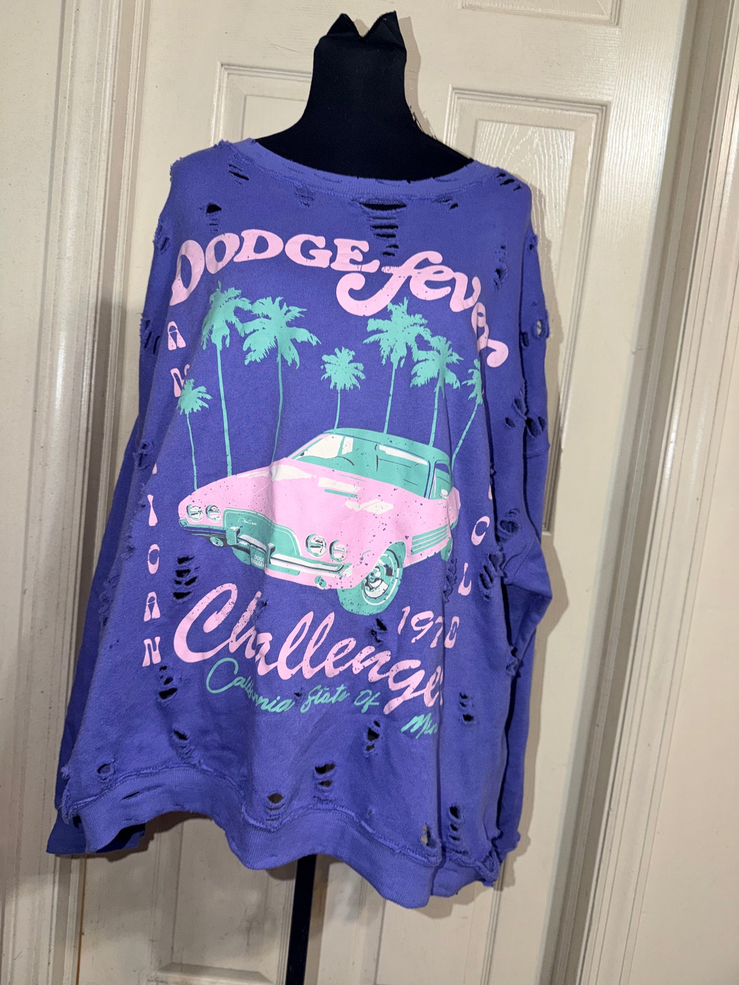 Dodge Challenger Oversize Distressed Sweatshirt