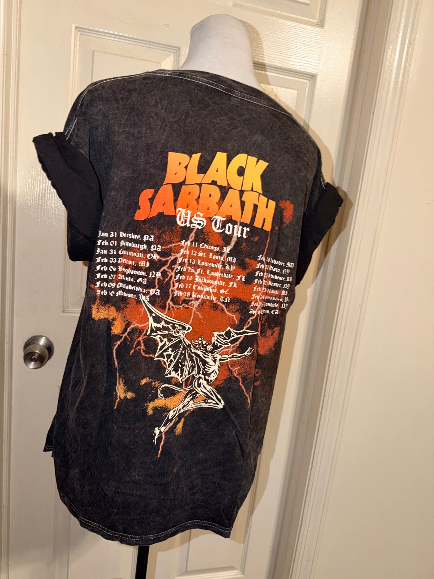 Black Sabbath Double Sided Oversized Distressed Tee
