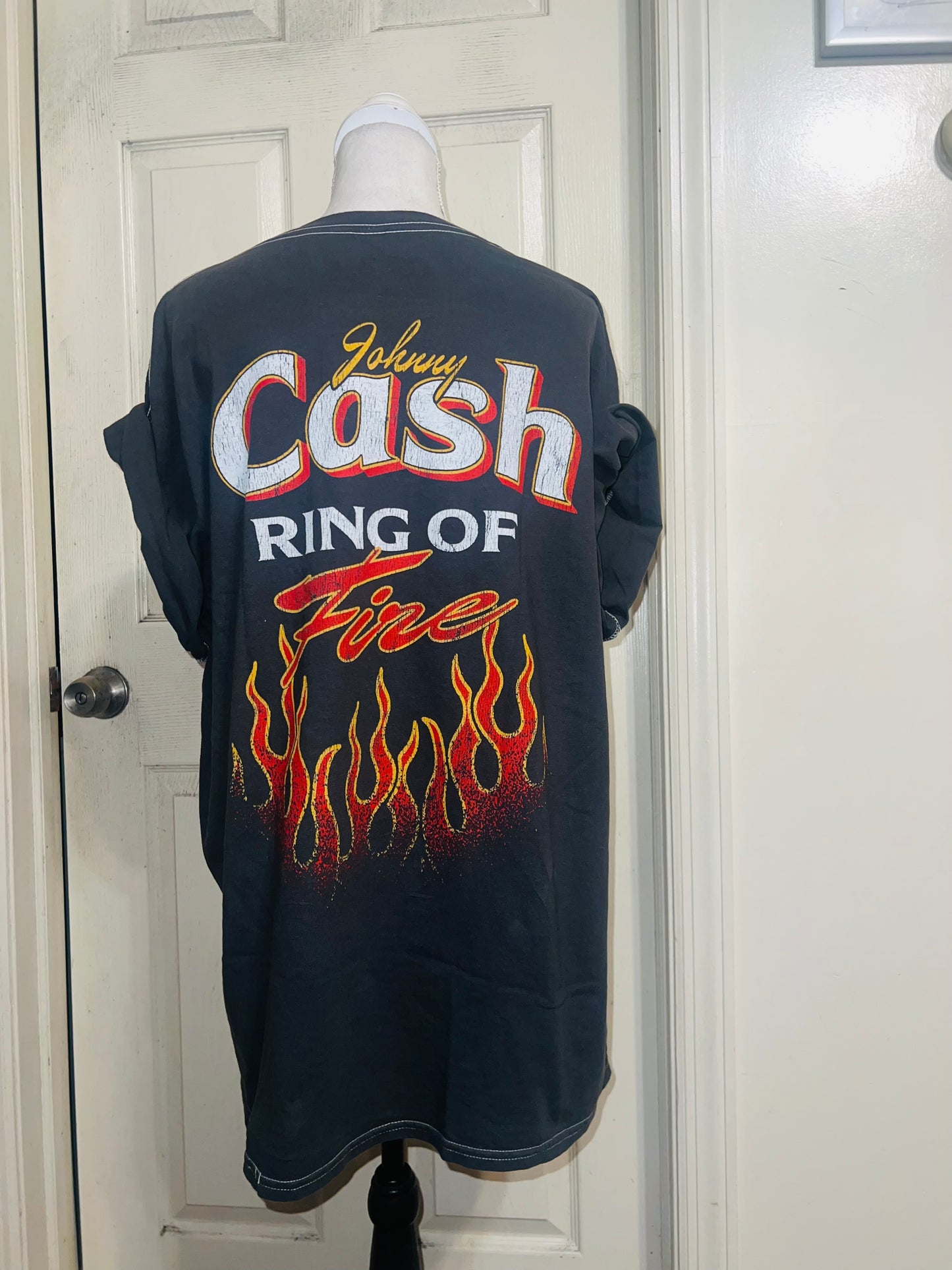 Johnny Cash Double Sided Oversized Distressed Tee