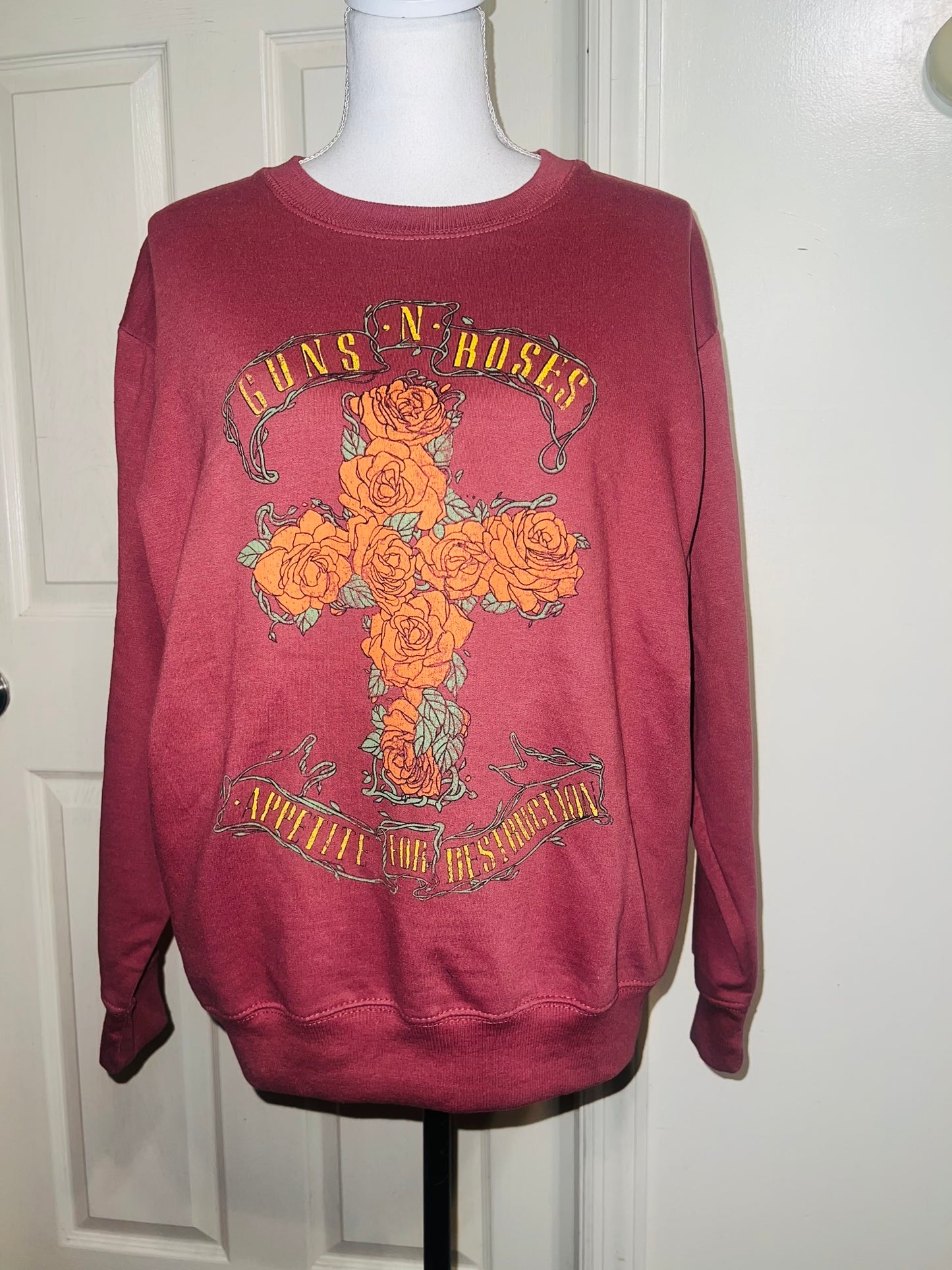 Guns N’ Roses Oversized Distressed Sweatshirt