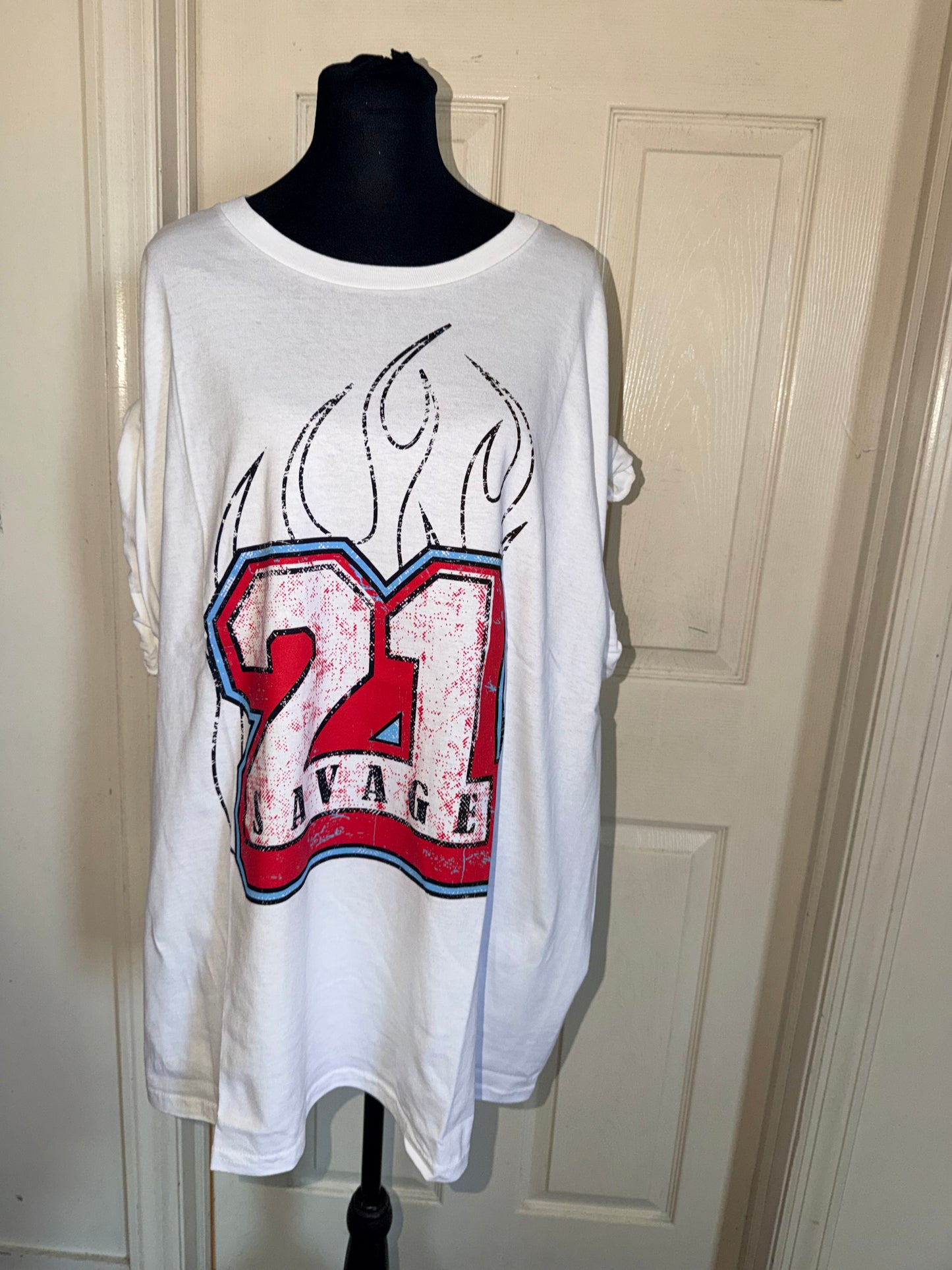 21 Savage Oversized Distressed Tee