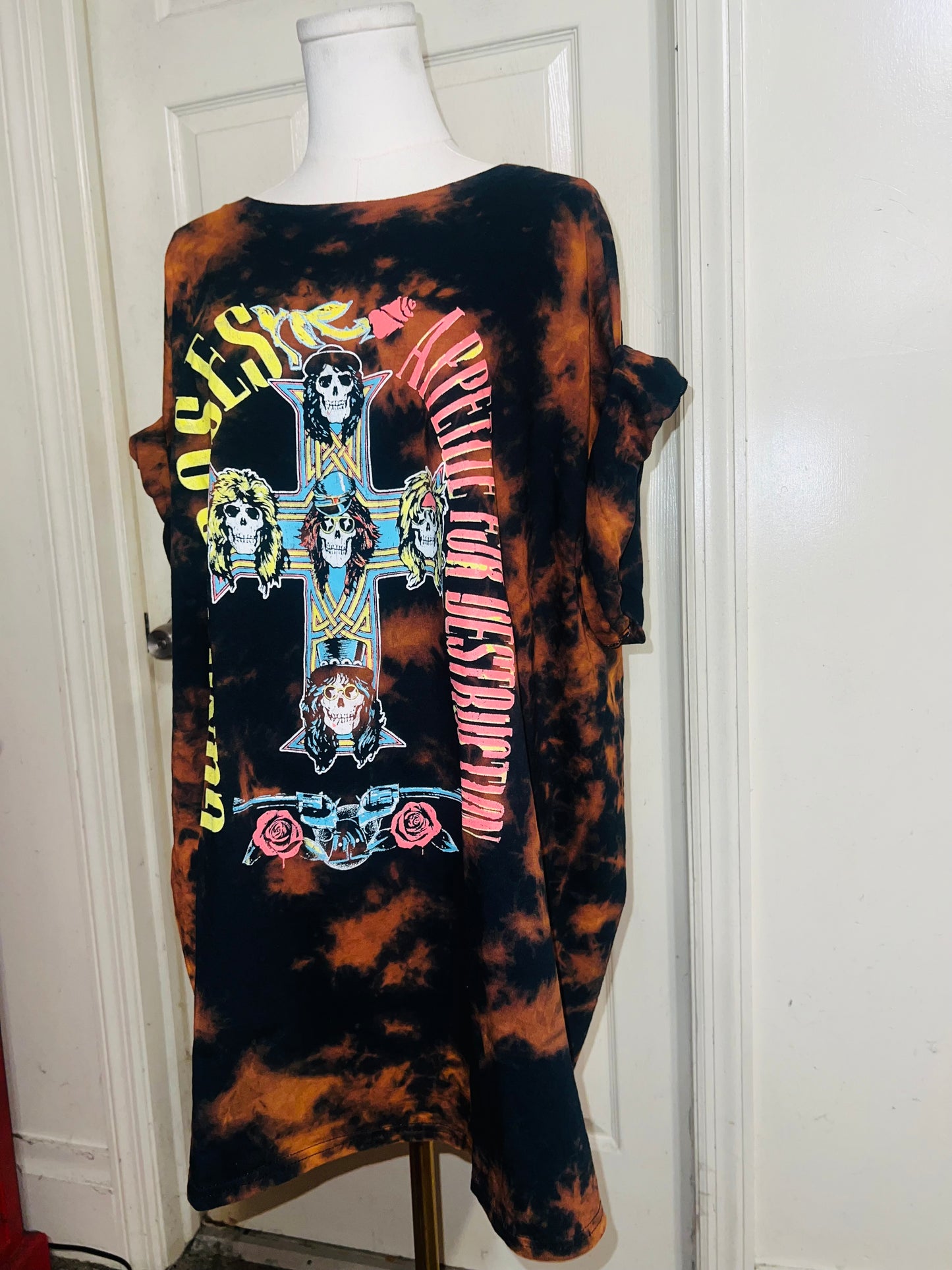 Guns N’ Roses Bleached Oversized Distressed Tee/Dress