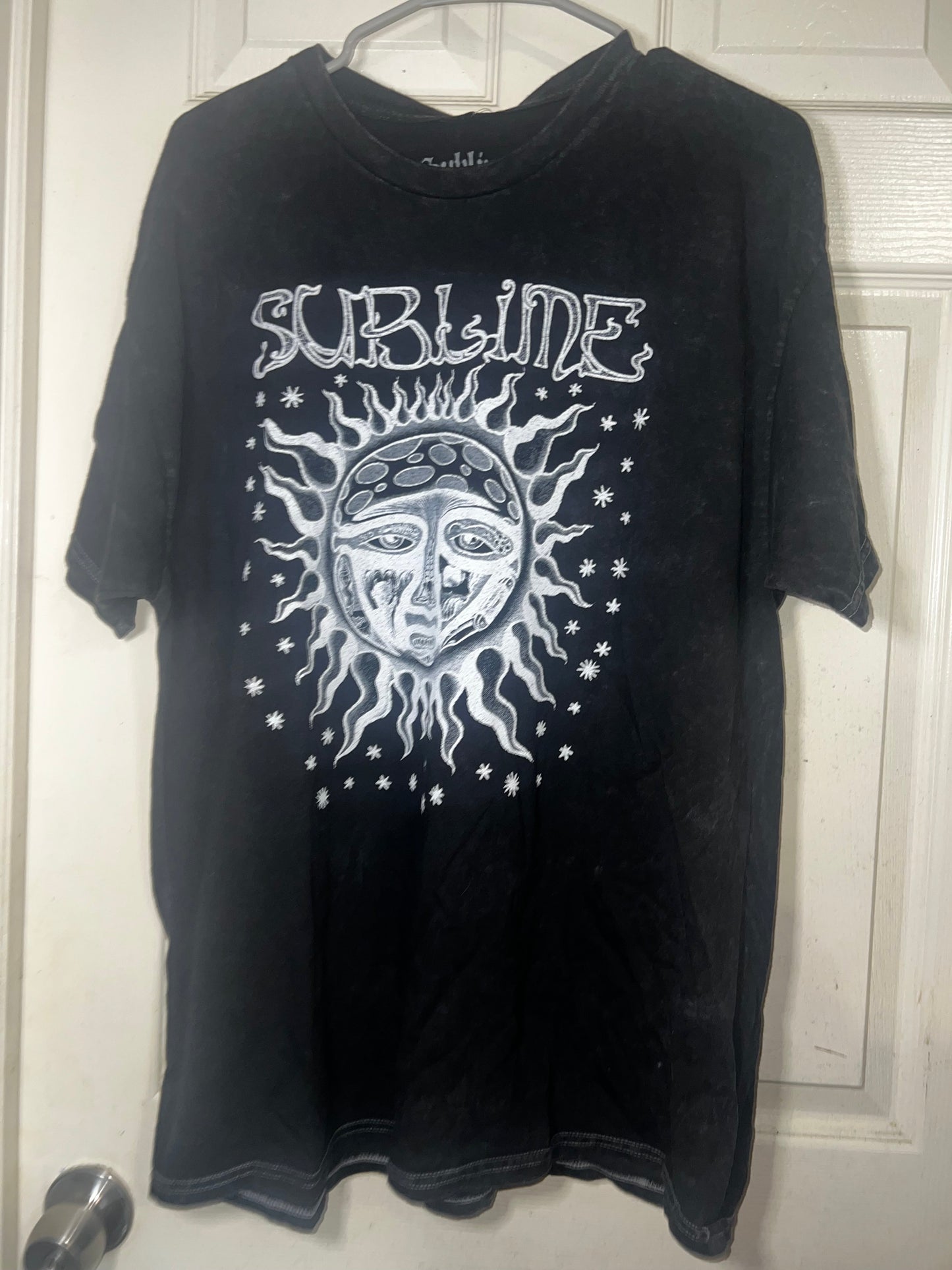Sublime Acid Wash Oversized Distressed Tee