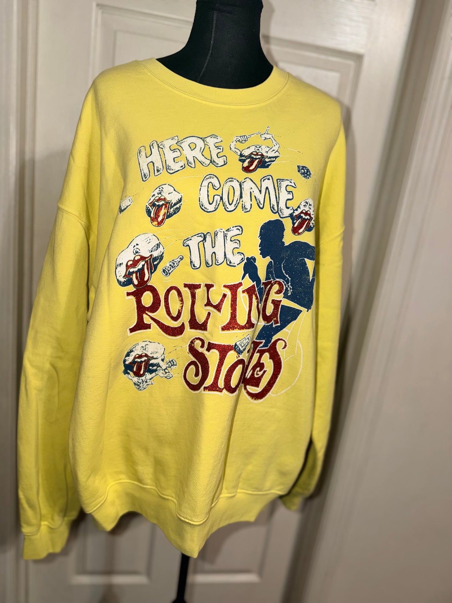 The Rolling Stones Oversized Distressed Sweatshirt