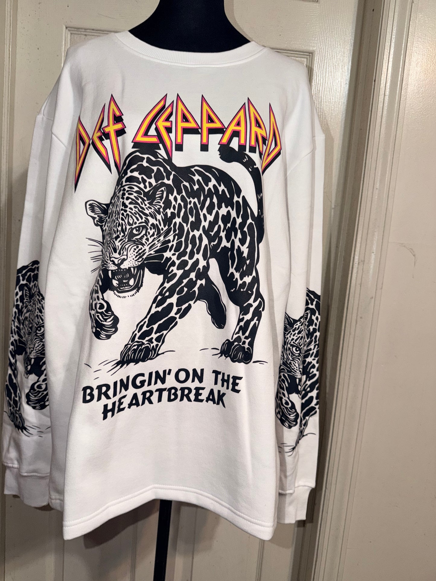 Def Leppard Oversized Distressed Sweatshirt