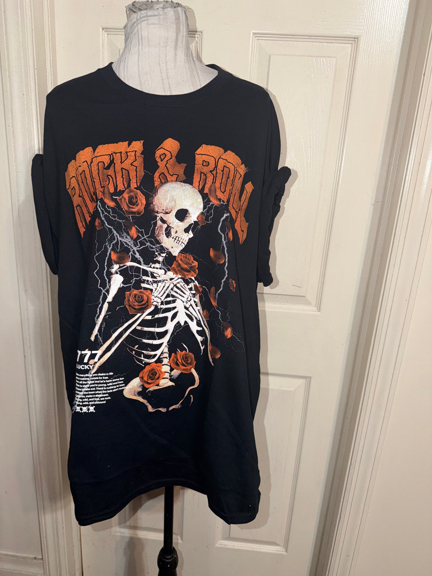 Rock n’ Roll Graphic Oversized Distressed Tee