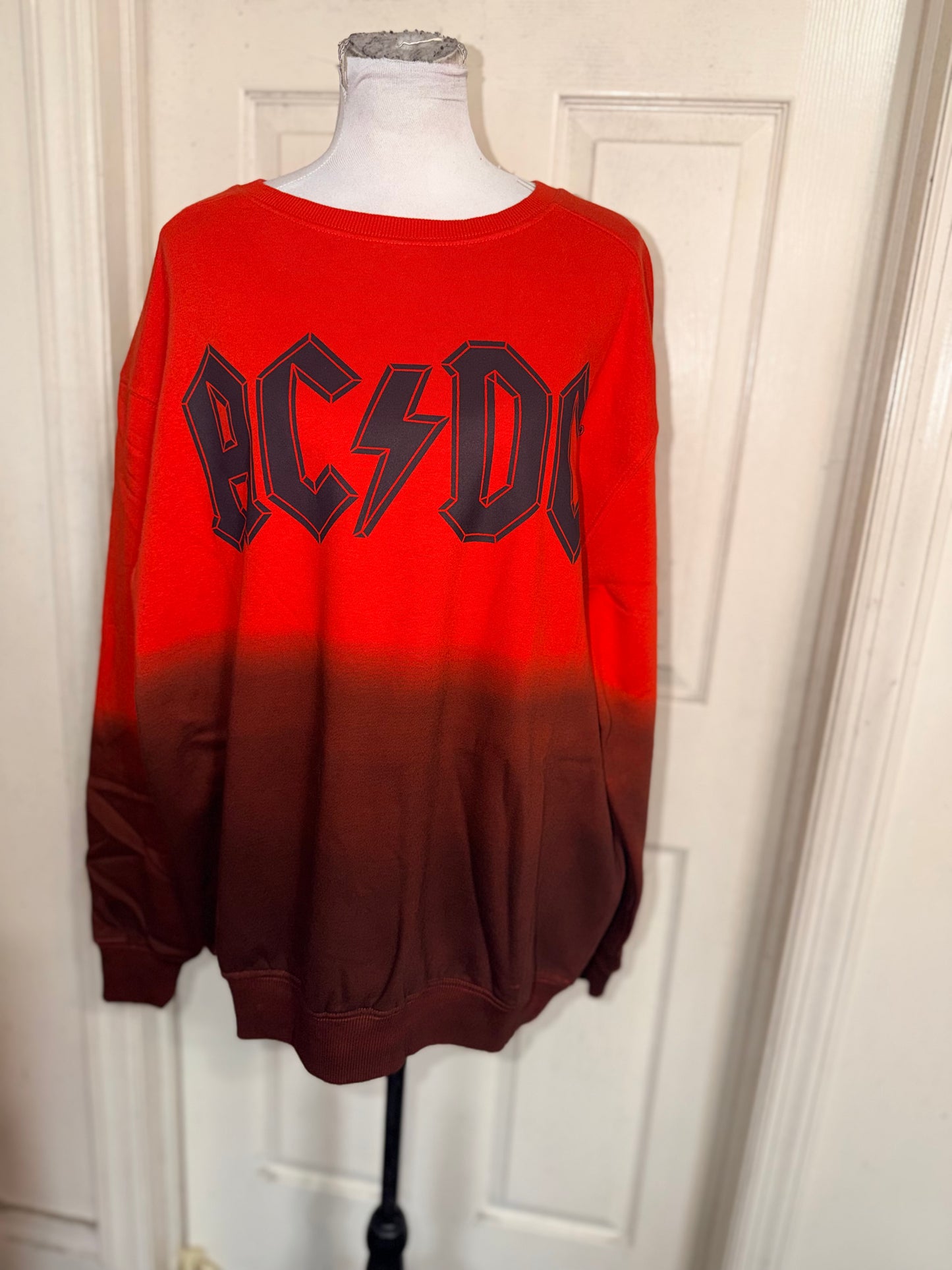 AC/DC Oversized Distressed Sweatshirt
