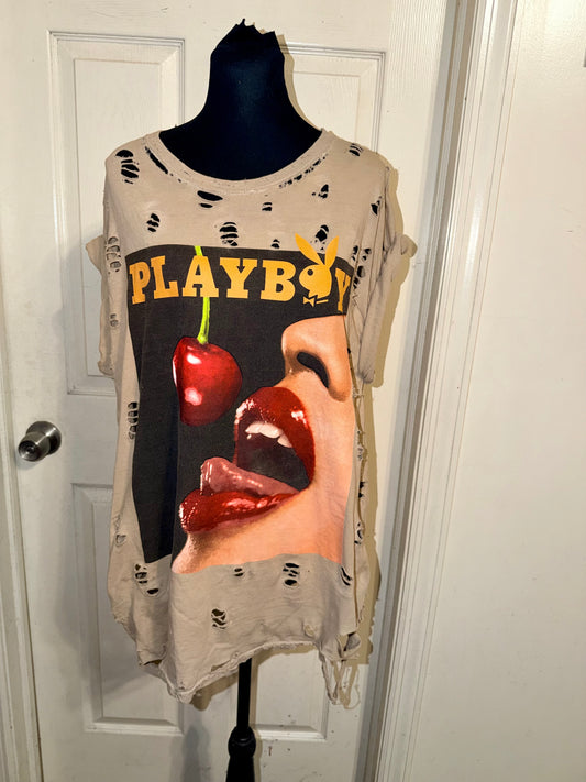 Playboy Oversized Distressed Tee