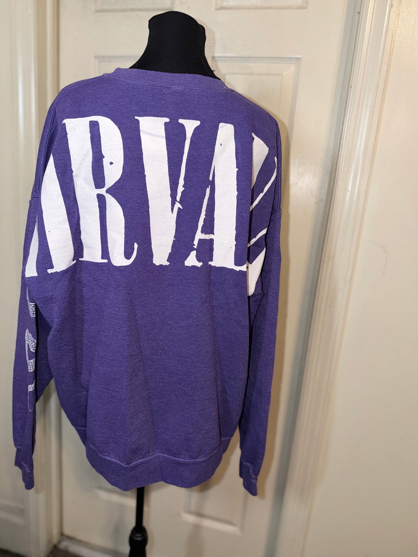 Nirvana Double Sided Oversized Distressed Sweatshirt