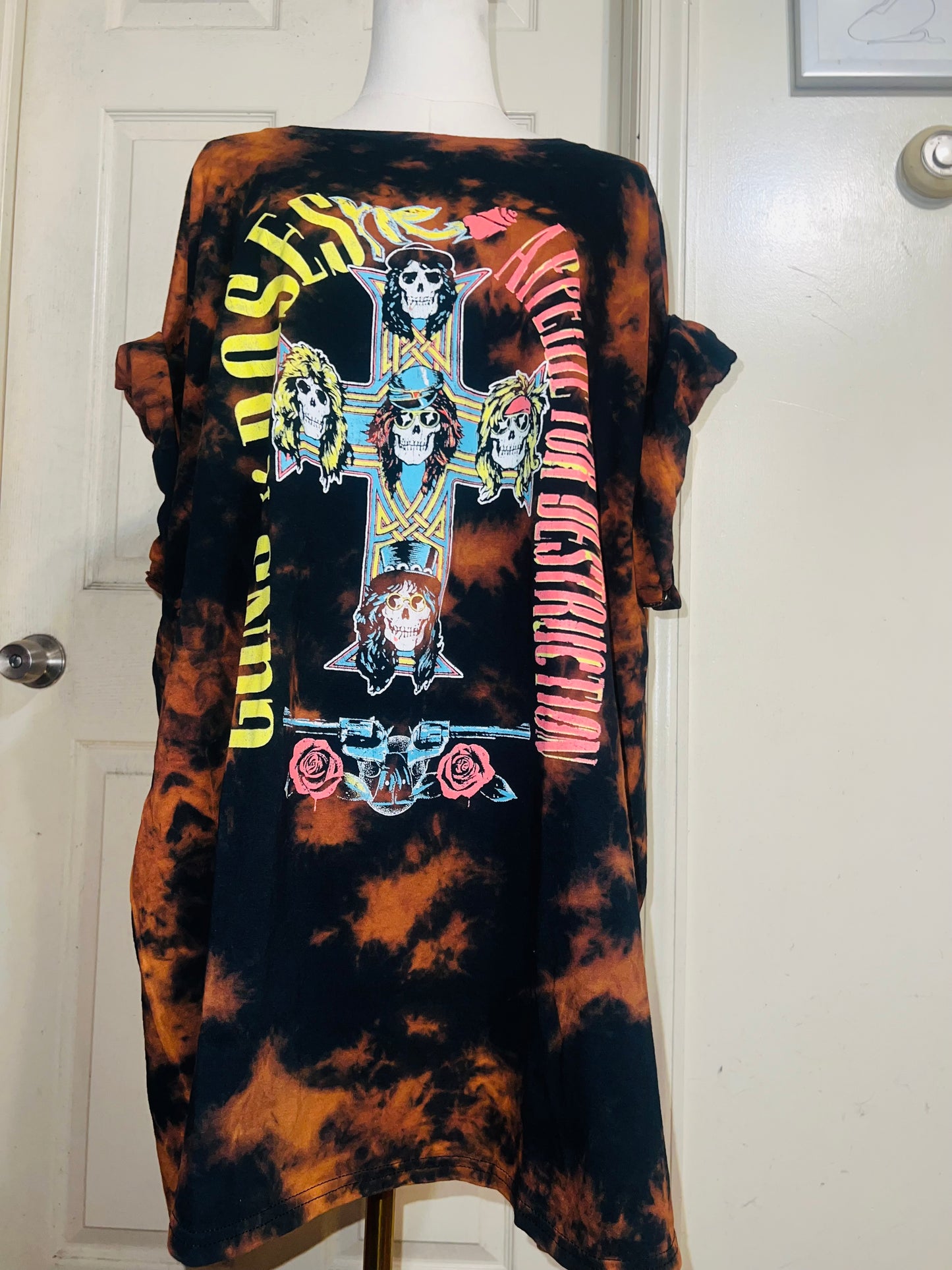 Guns N’ Roses Bleached Oversized Distressed Tee/Dress