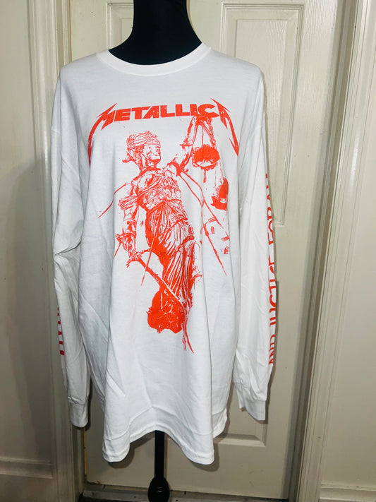 Metallica Oversized Distressed Long Sleeve Tee