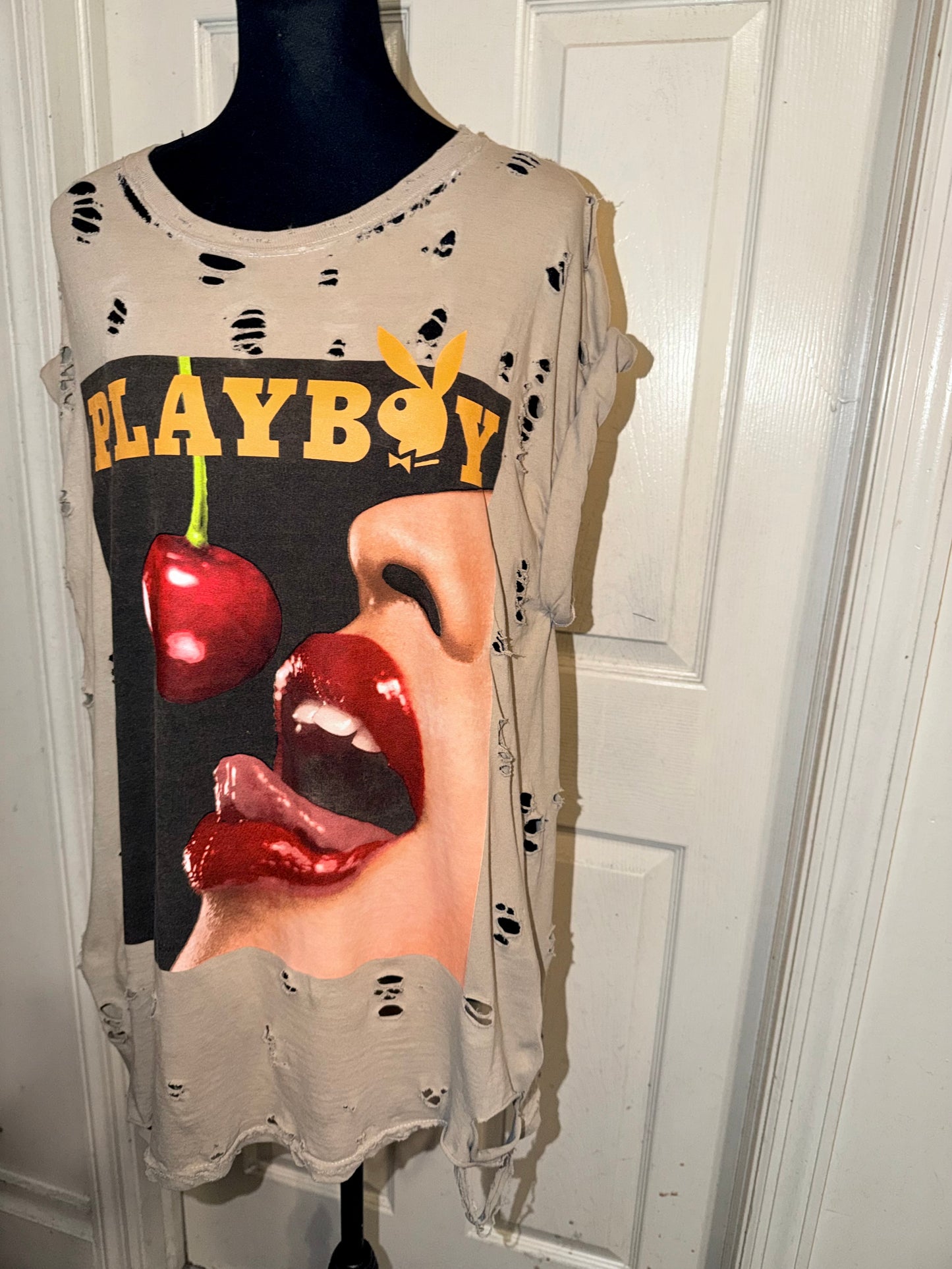 Playboy Oversized Distressed Tee