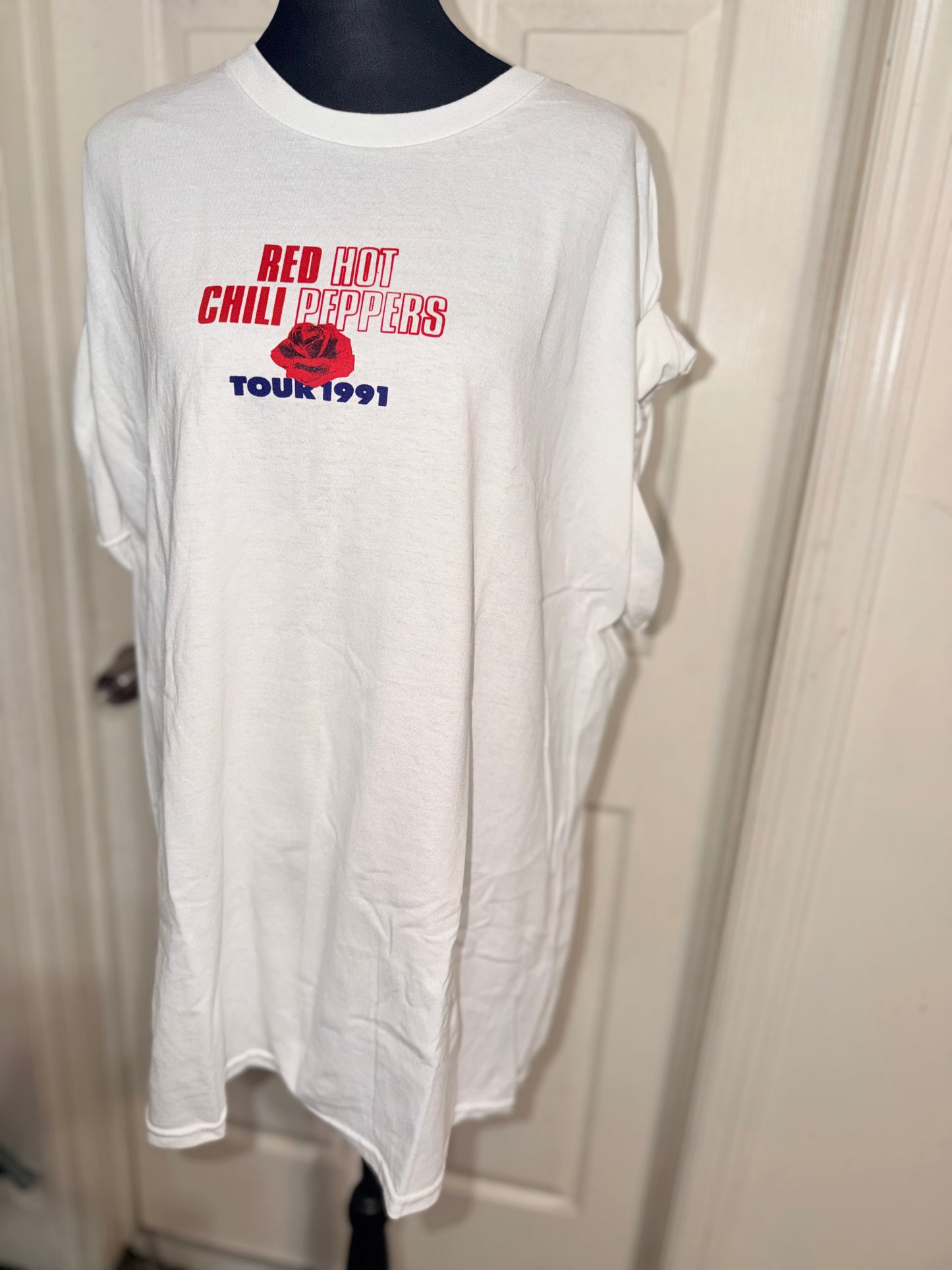 Red Hot Chili Peppers Double Sided Oversized Distressed Tee