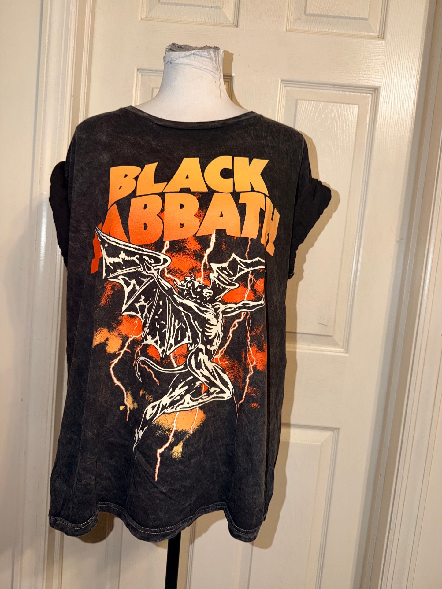 Black Sabbath Double Sided Oversized Distressed Tee