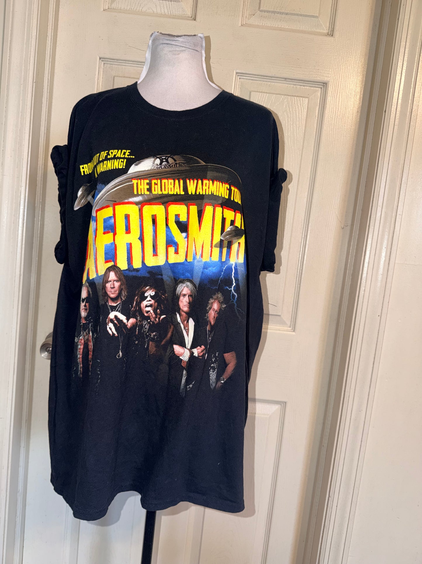 Aerosmith Double Sided Vintage Oversized Distressed Tee