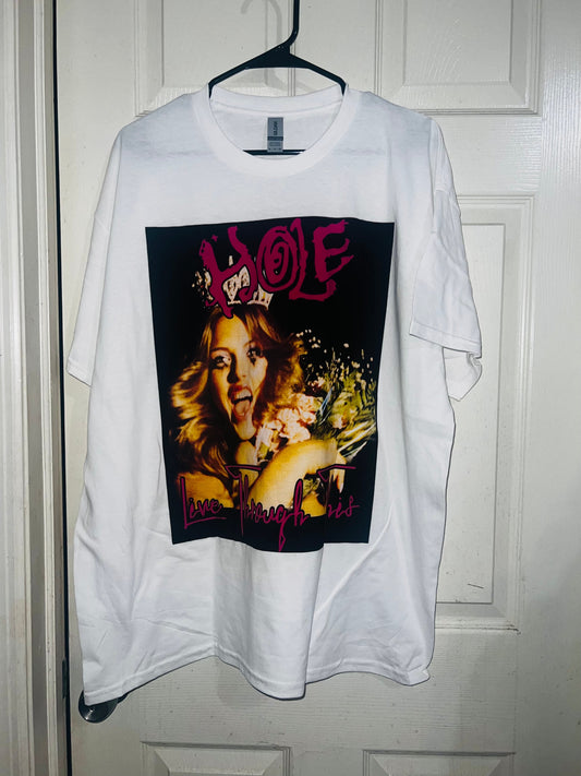 Hole “Pretty on the Inside” Oversized Distressed Tee