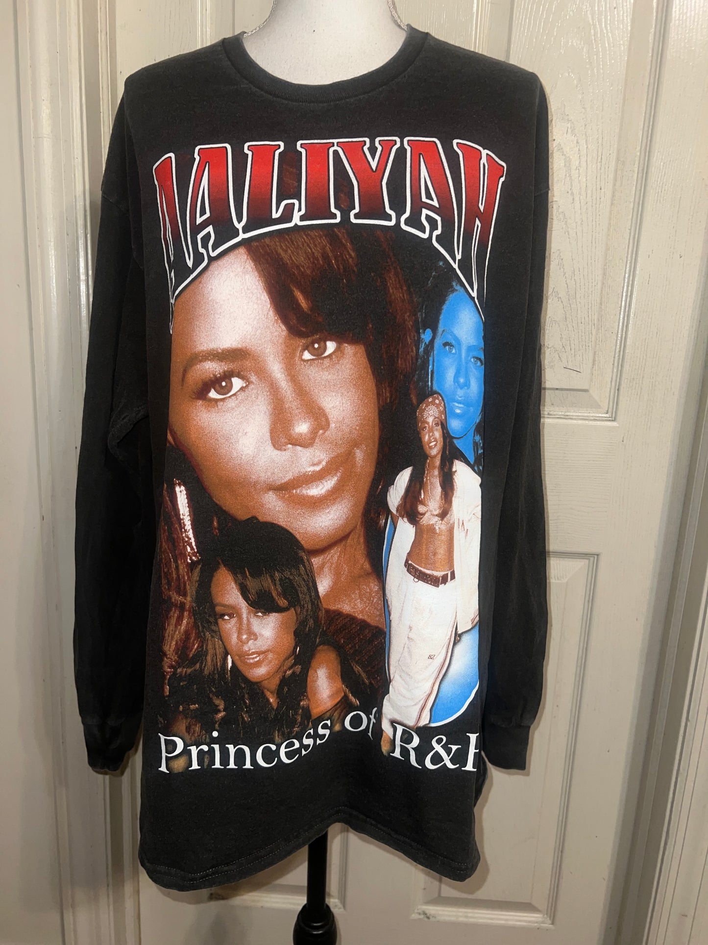 Aaliyah Oversized Distressed Long Sleeve Tee