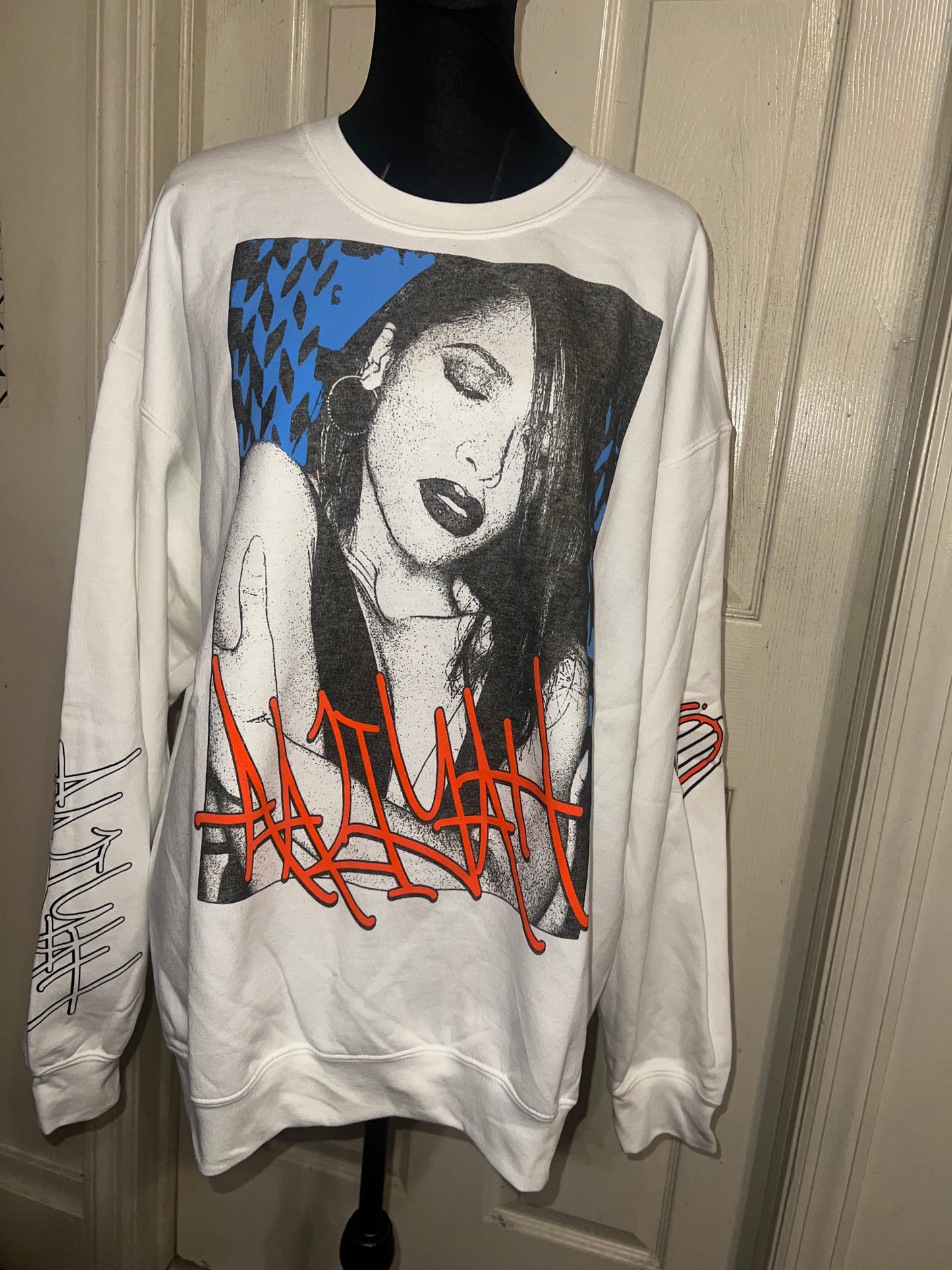 Aaliyah Oversized Distressed Sweatshirt