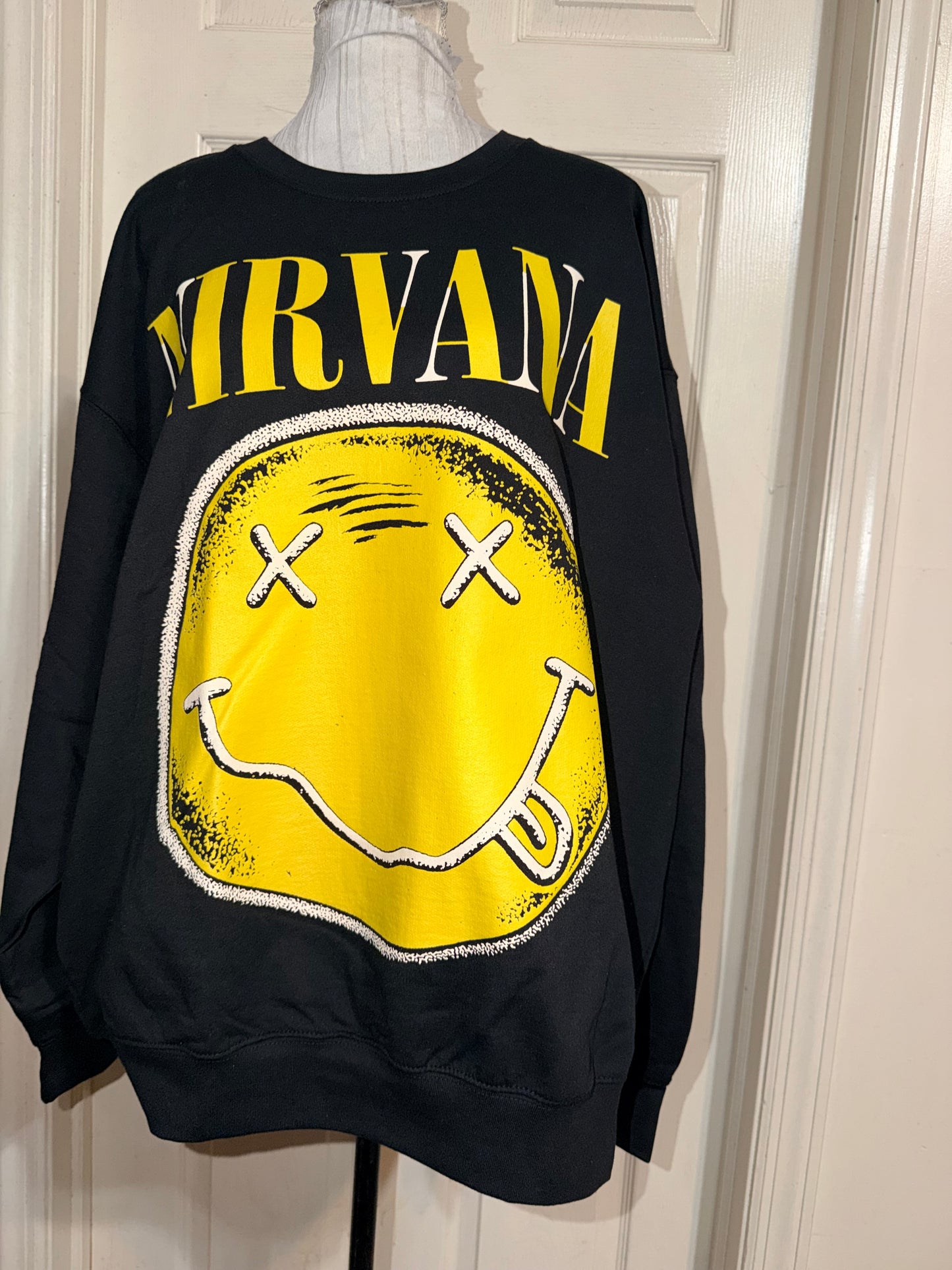 Nirvana Oversized Distressed Sweatshirt