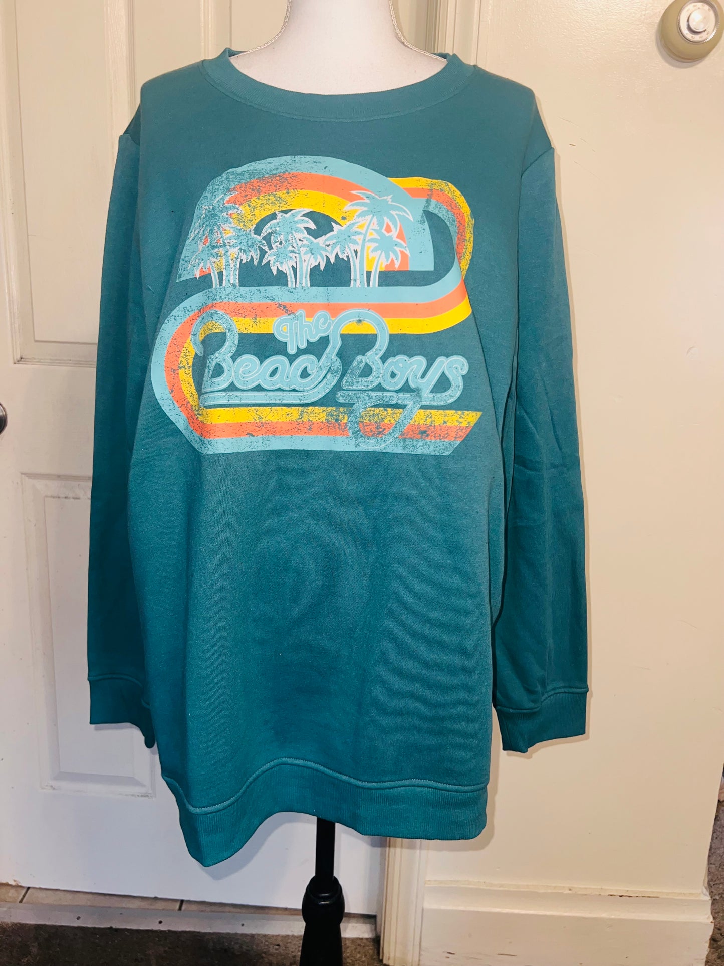 The Beach Boys Oversized Distressed Sweatshirt