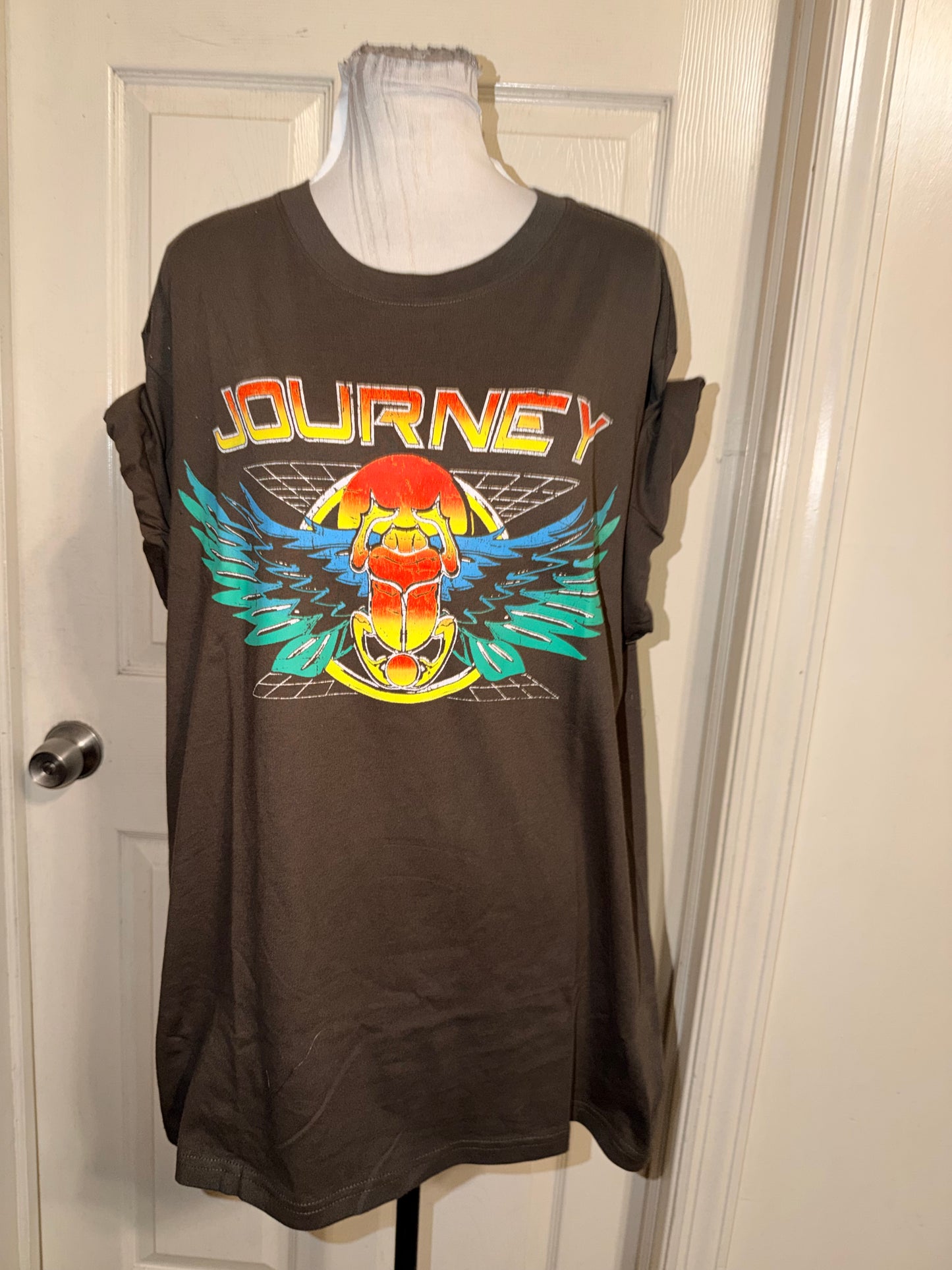 Journey Double Sided Oversized Distressed Tee