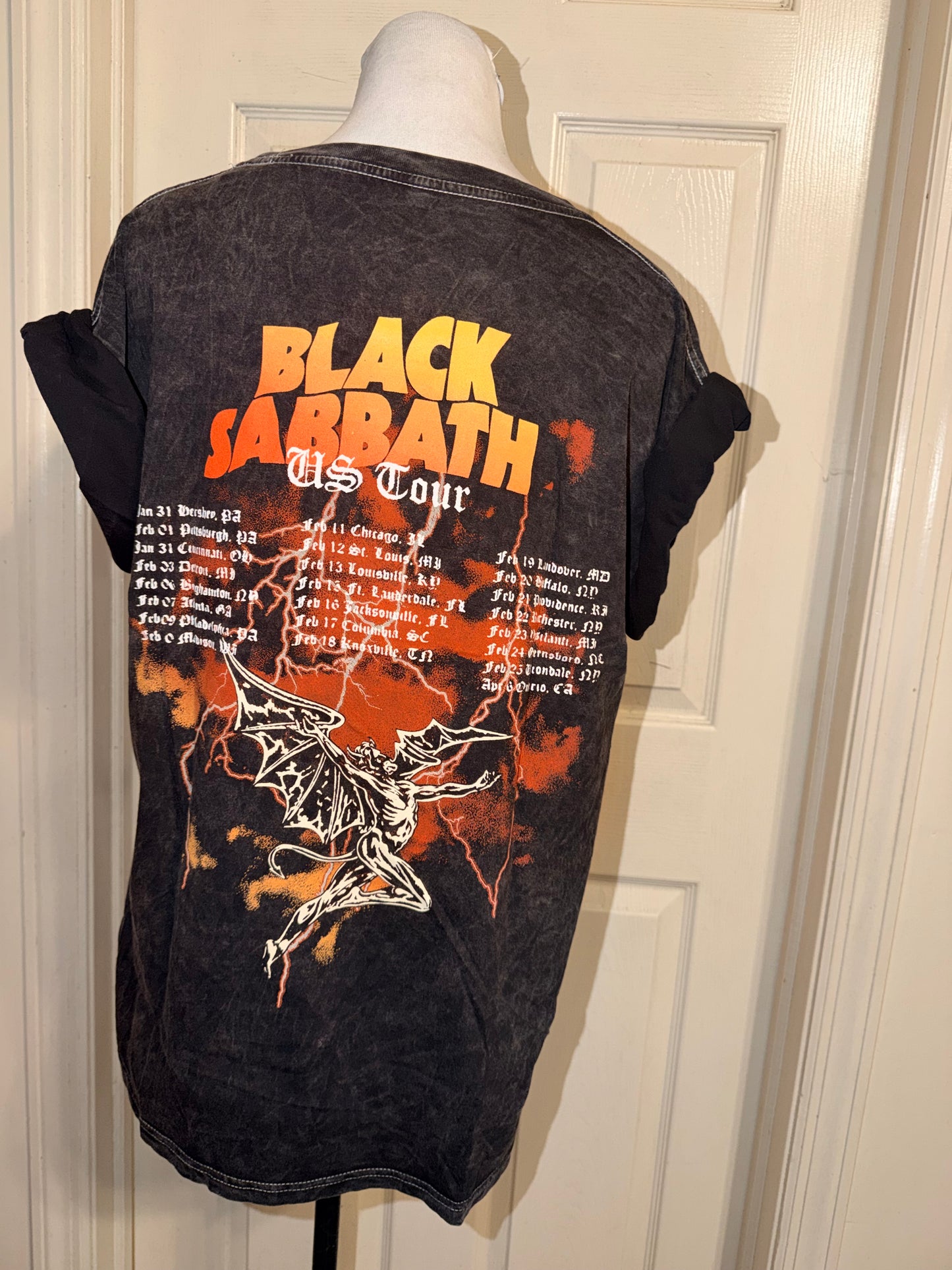 Black Sabbath Double Sided Oversized Distressed Tee