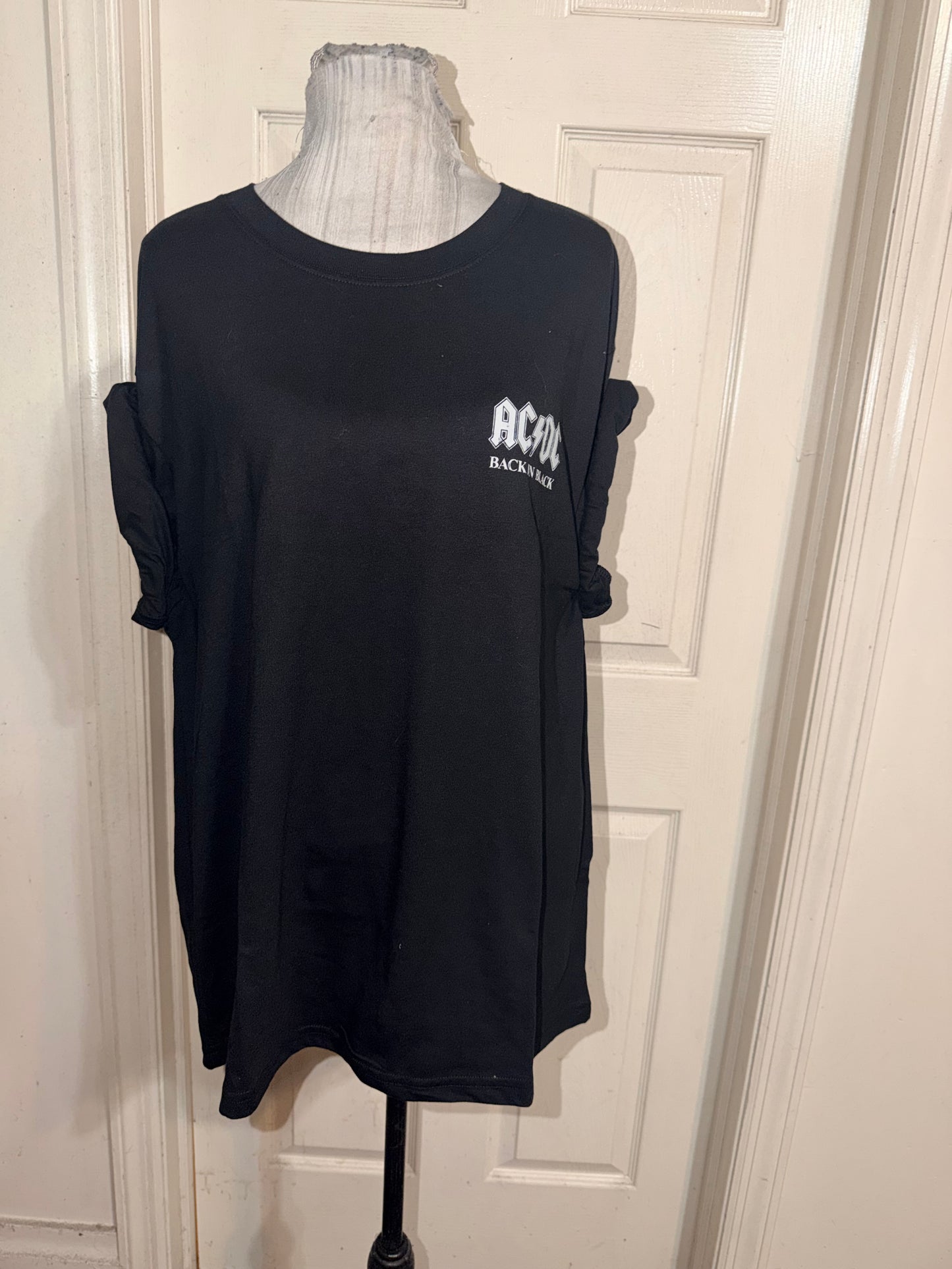 AC/DC Double Sided Oversized Distressed Tee