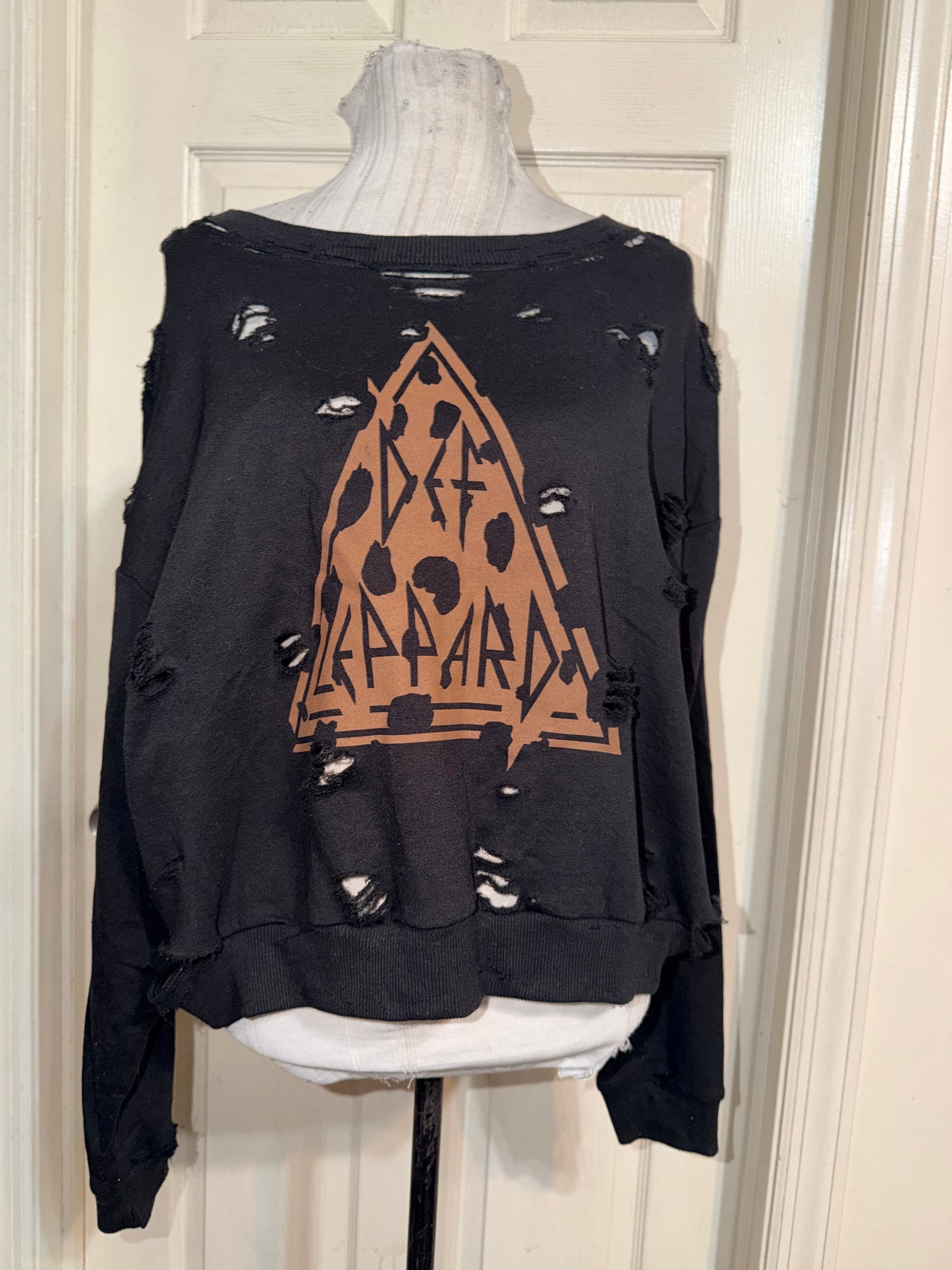 Def Leppard Oversized Distressed Sweatshirt
