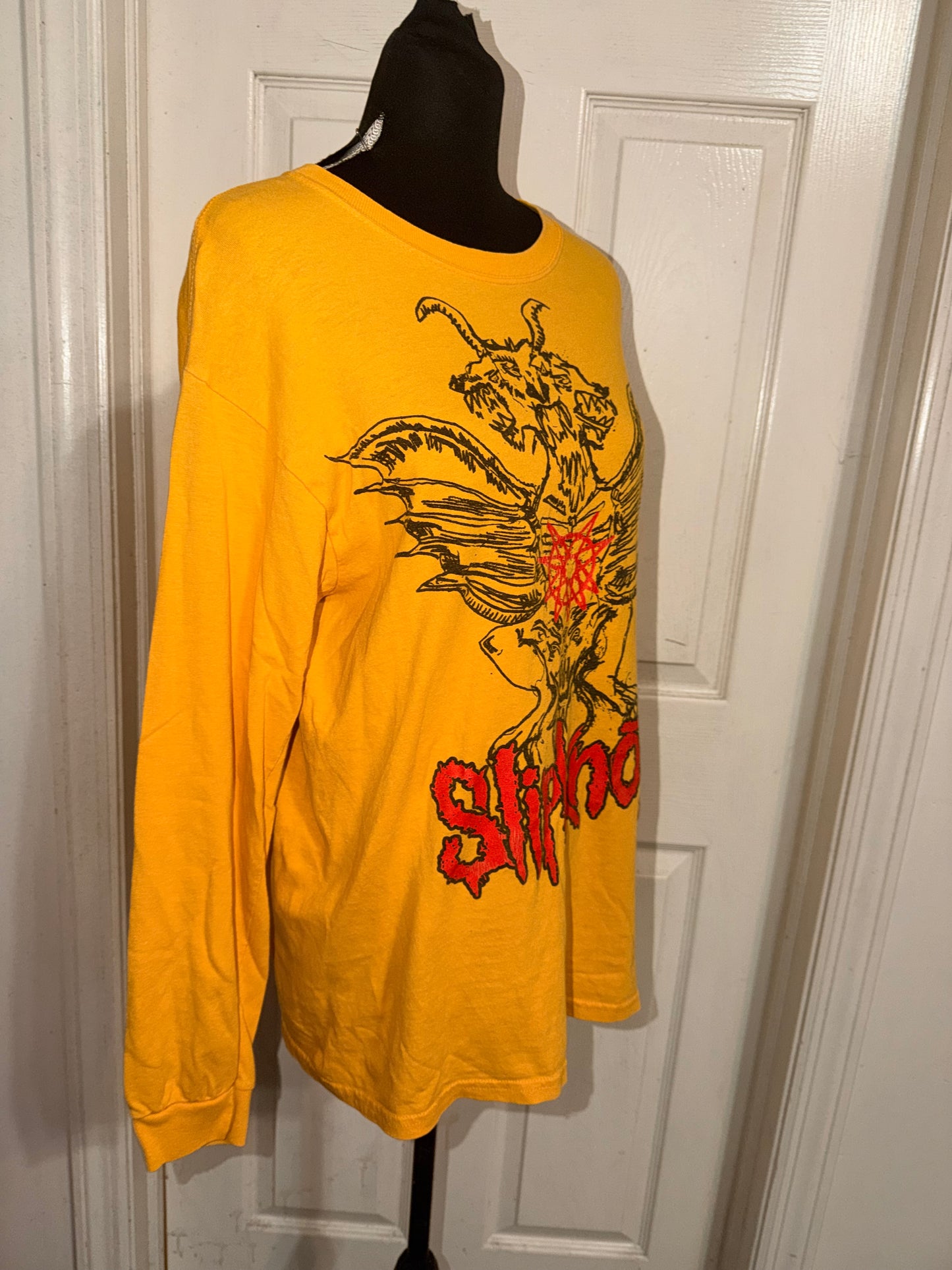 Slipknot Double Sided Vintage Oversized Distressed Long Sleeve Tee