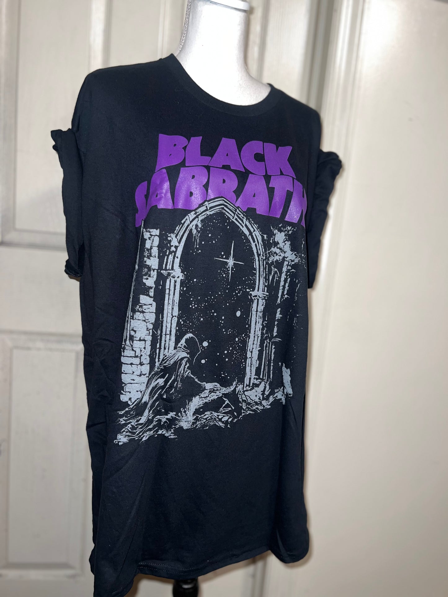 Black Sabbath Oversized Distressed Tee
