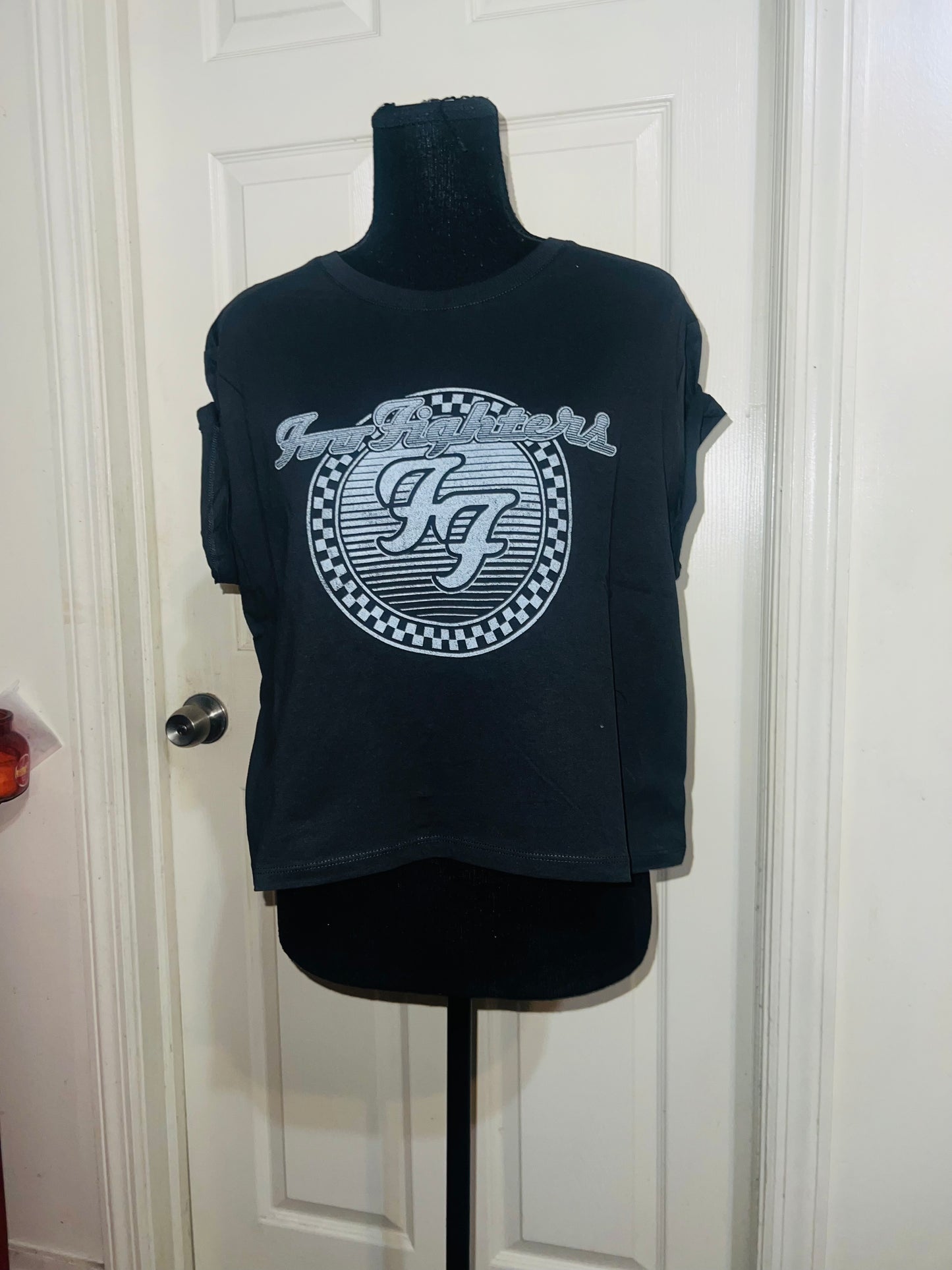 Foo Fighters Oversized Distressed Baby Tee