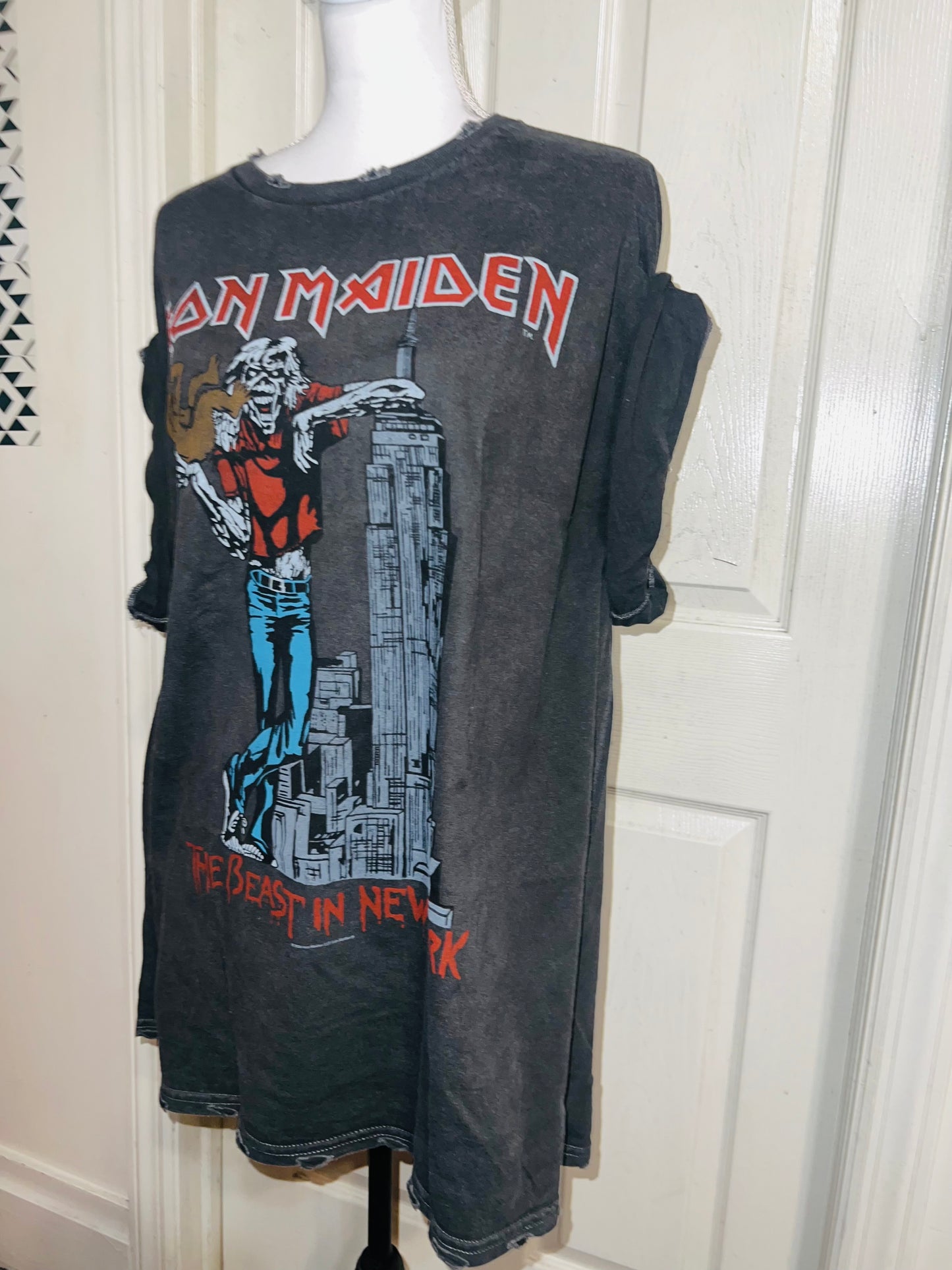 Iron Maiden Double Sided Oversized Distressed Tee