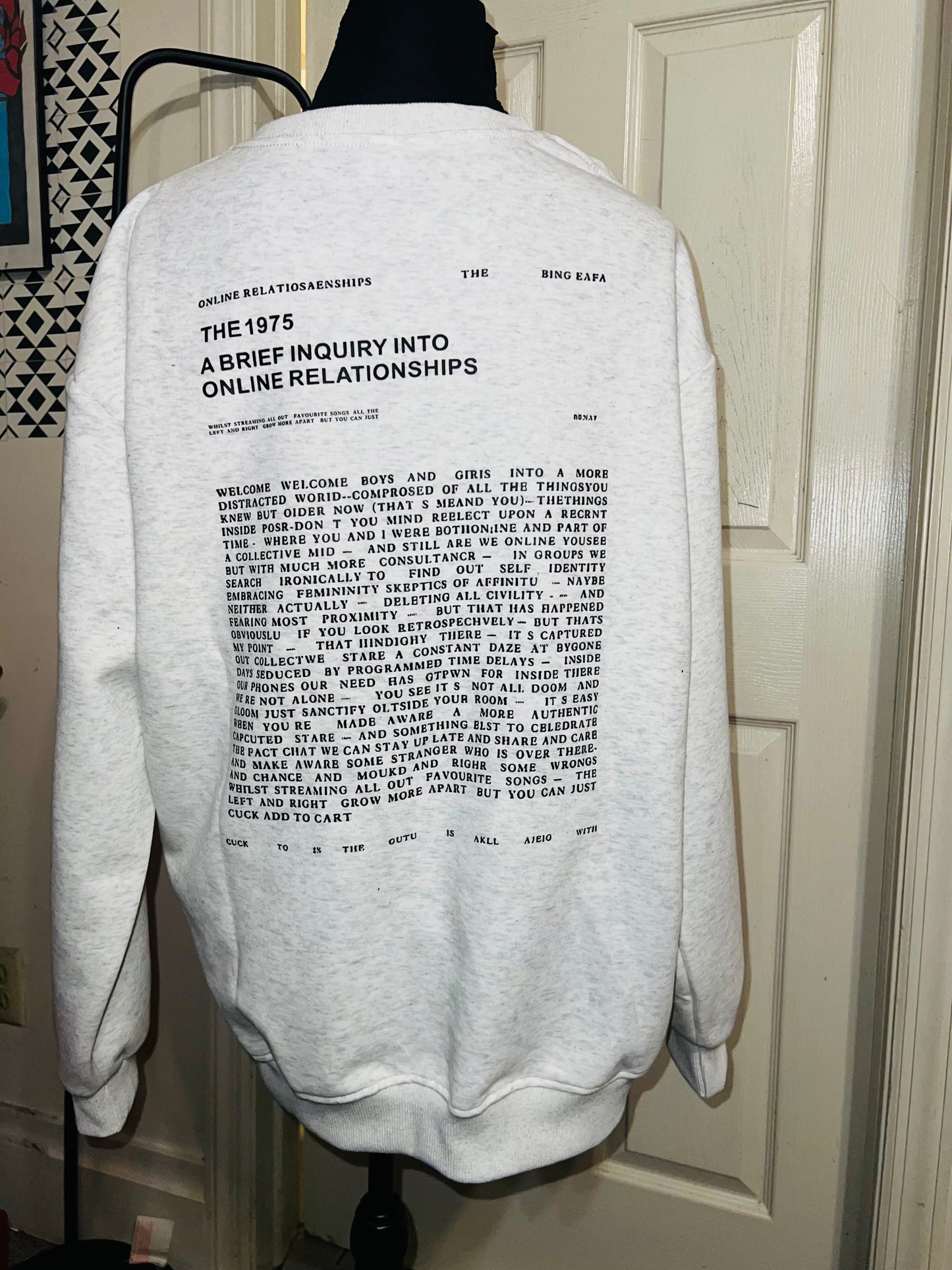 The 1975 ABIIOR Double Sided Oversized Distressed Sweatshirt