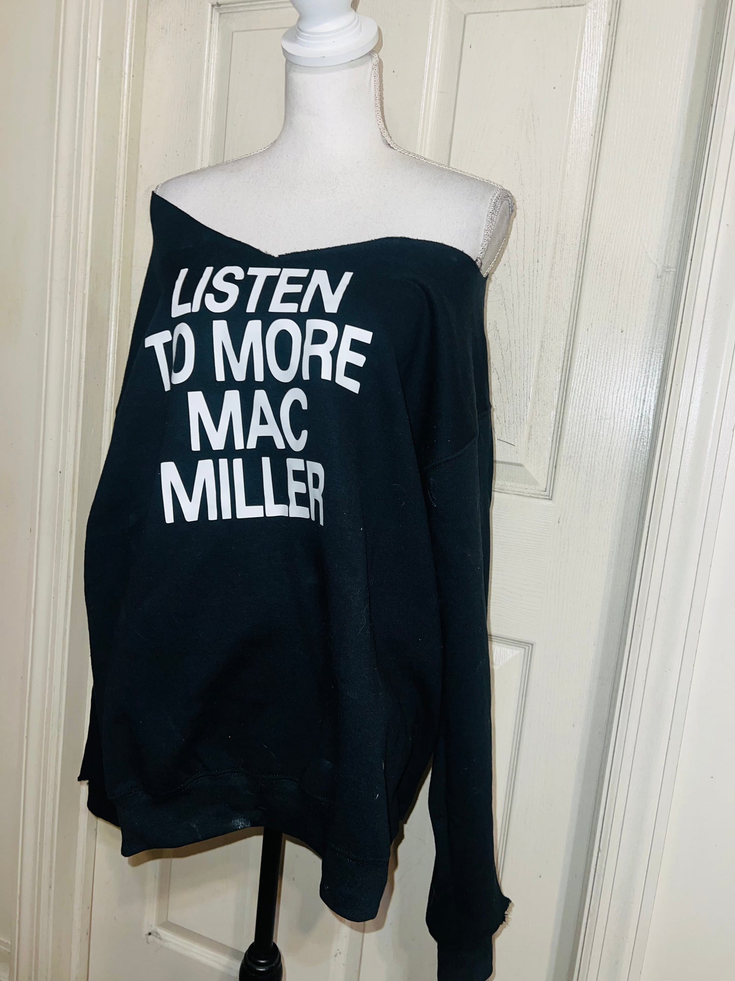 Mac Miller Oversized Distressed Sweatshirt