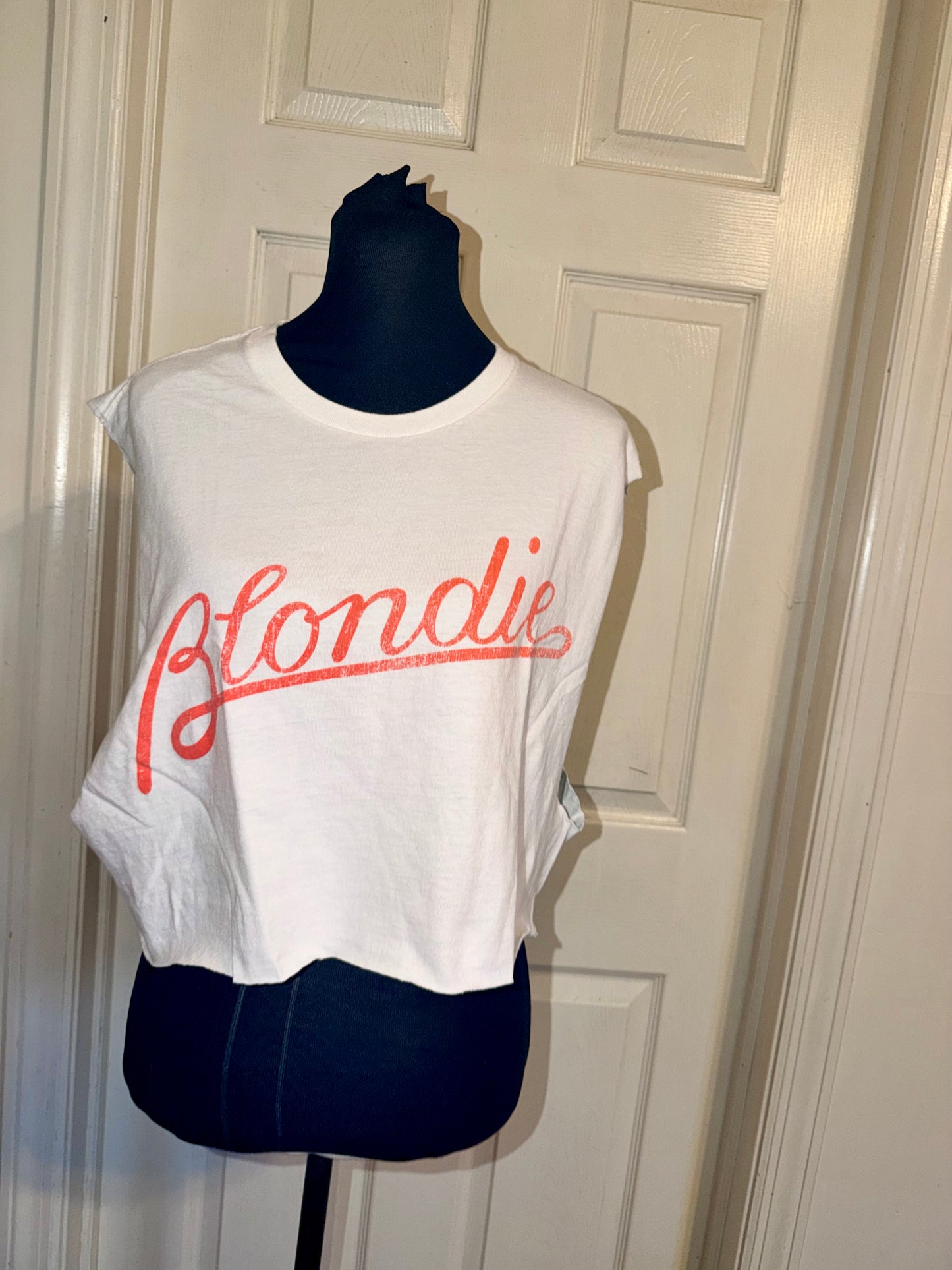 Blondie Oversized Distressed Cropped Tank