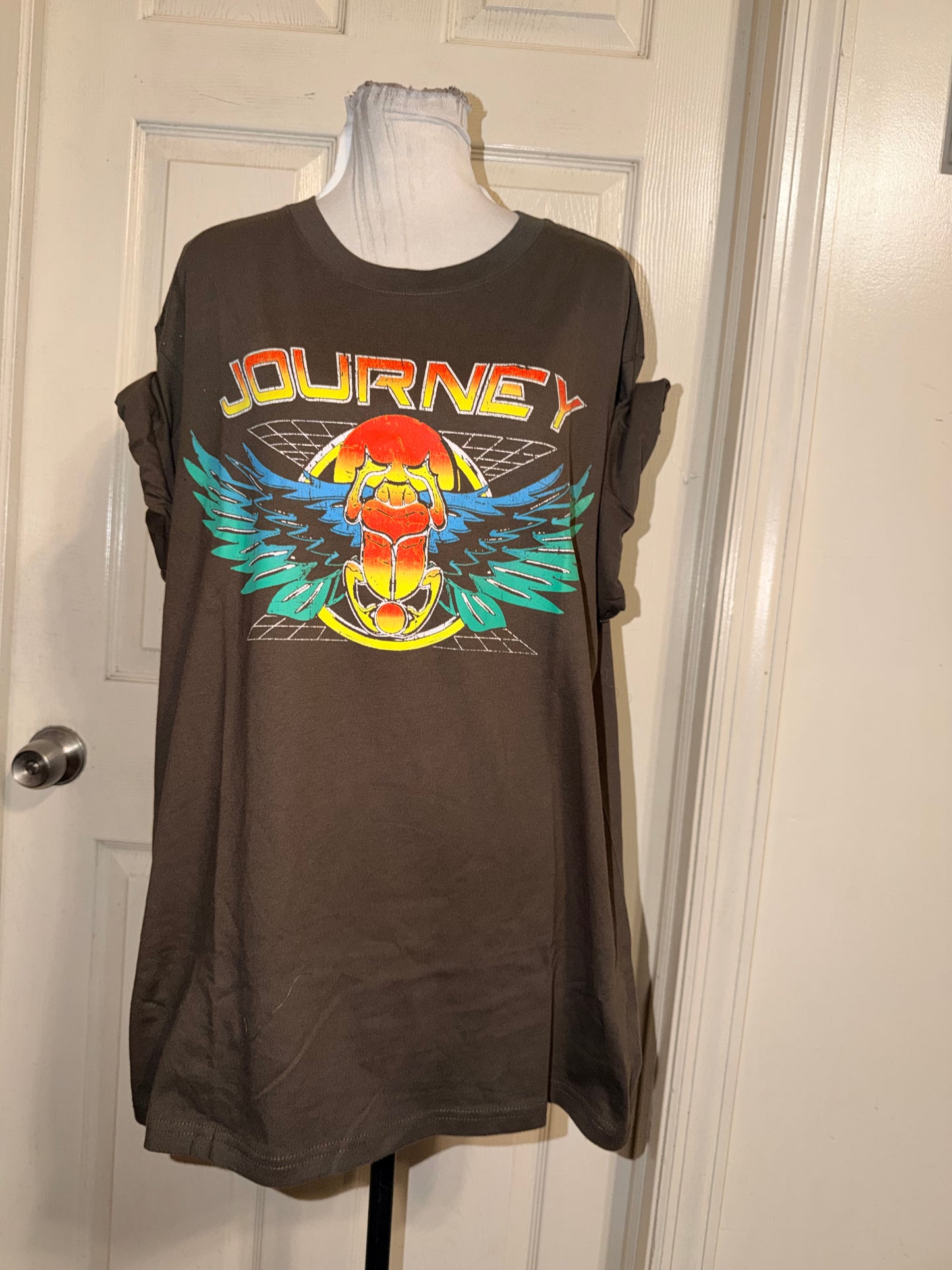 Journey Double Sided Oversized Distressed Tee
