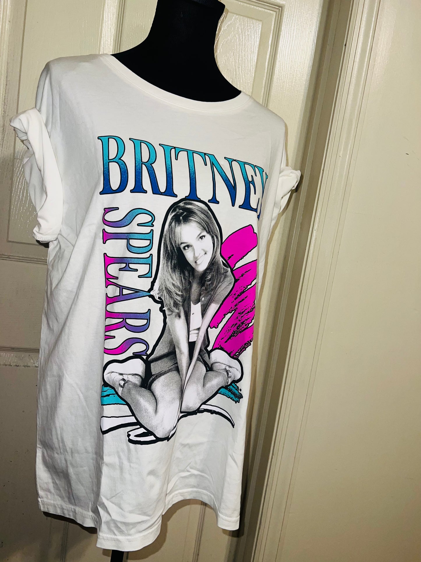 Britney Spears Oversized Distressed Tee