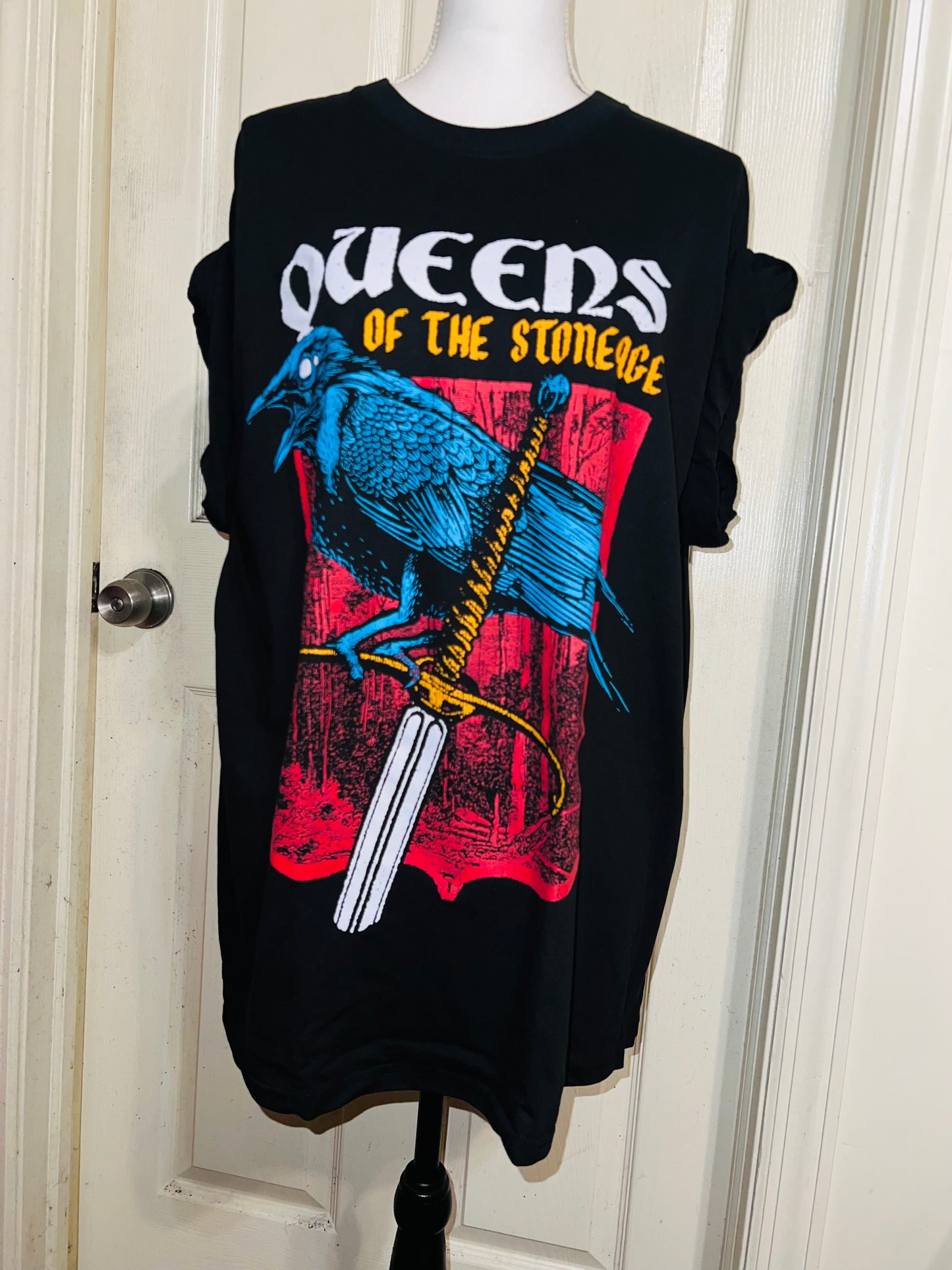 Queens of the Stoneage Oversized Distressed T-Shirt