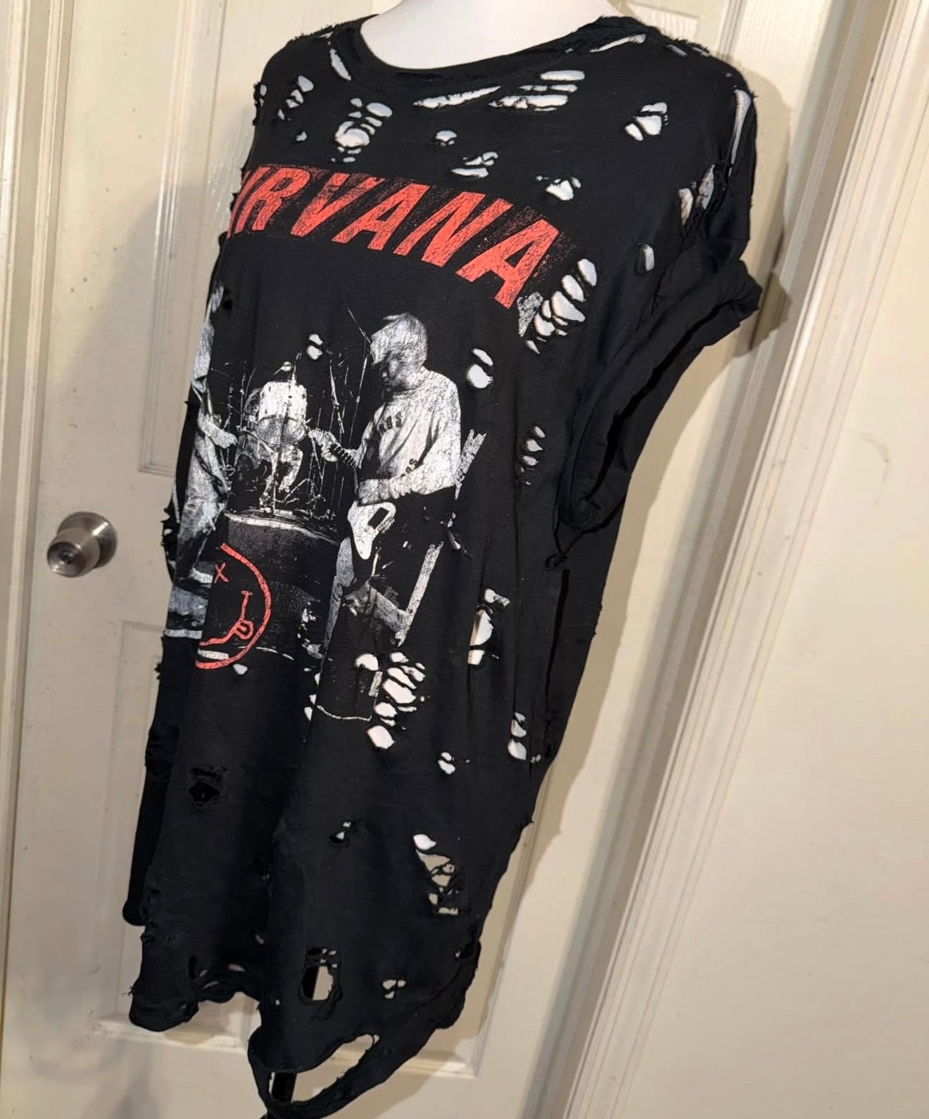 Nirvana Oversized Distressed Tee