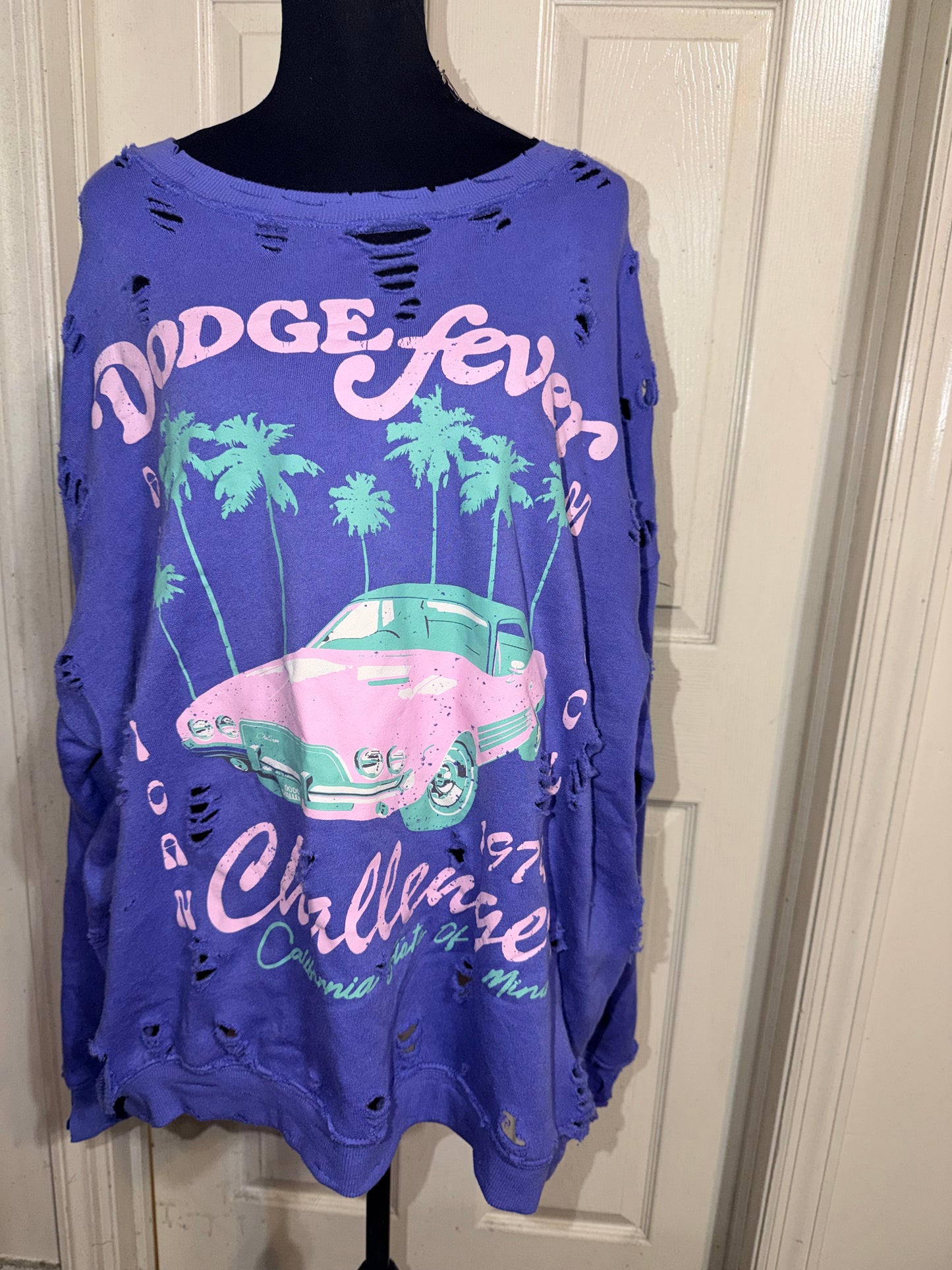 Dodge Challenger Oversize Distressed Sweatshirt