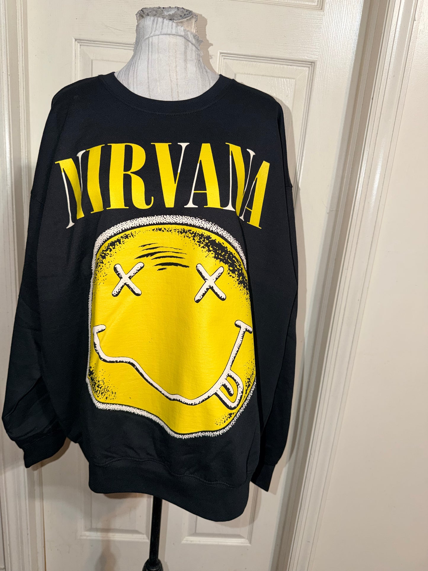 Nirvana Oversized Distressed Sweatshirt