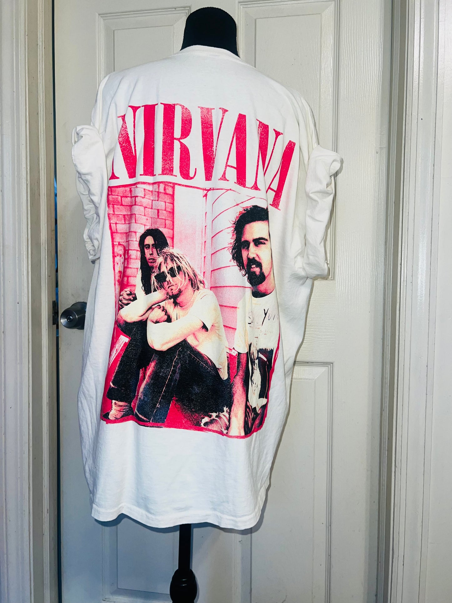 Nirvana Double Sided Oversized Distressed Tee