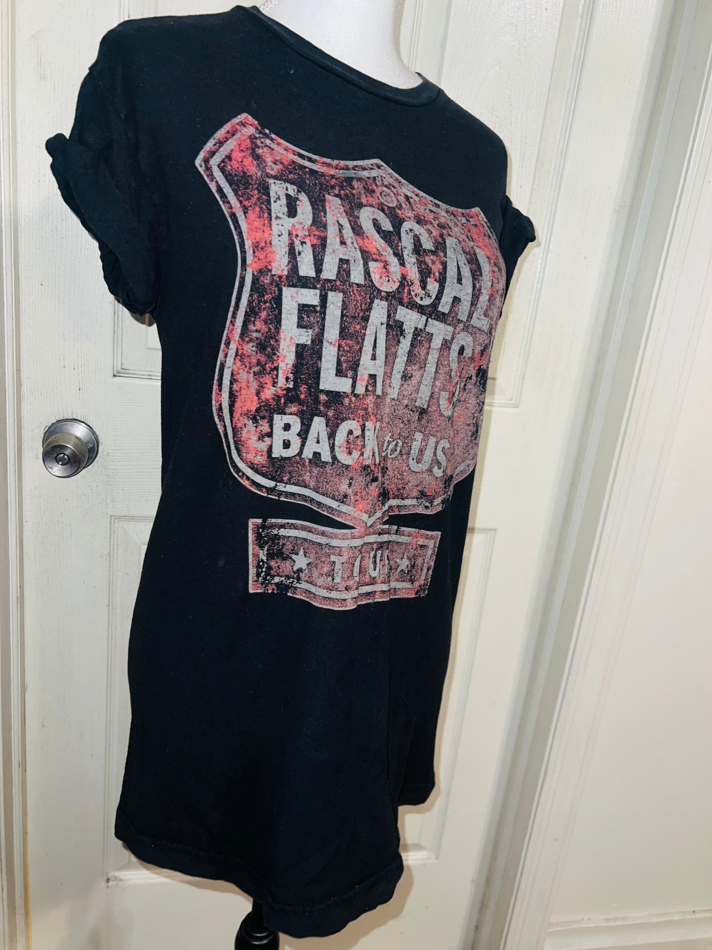 Rascal Flatts Double Sided Oversized Distressed Tee