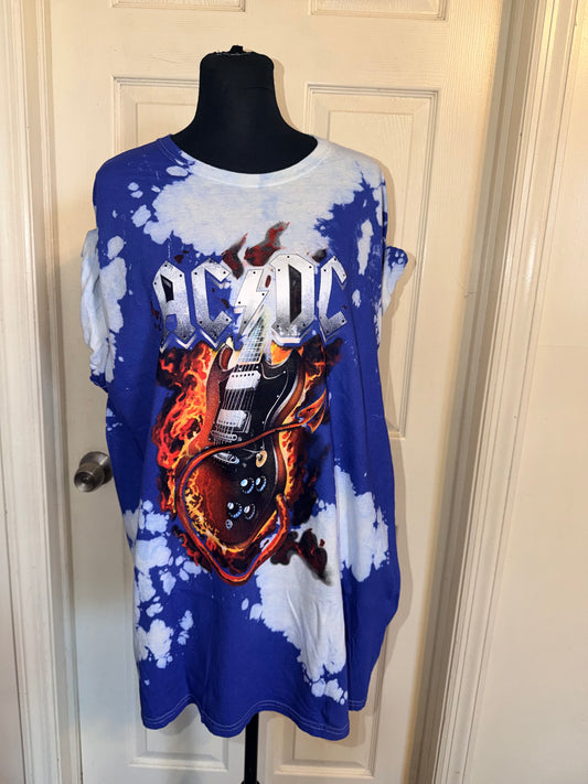 AC/DC Oversized Distressed Tee