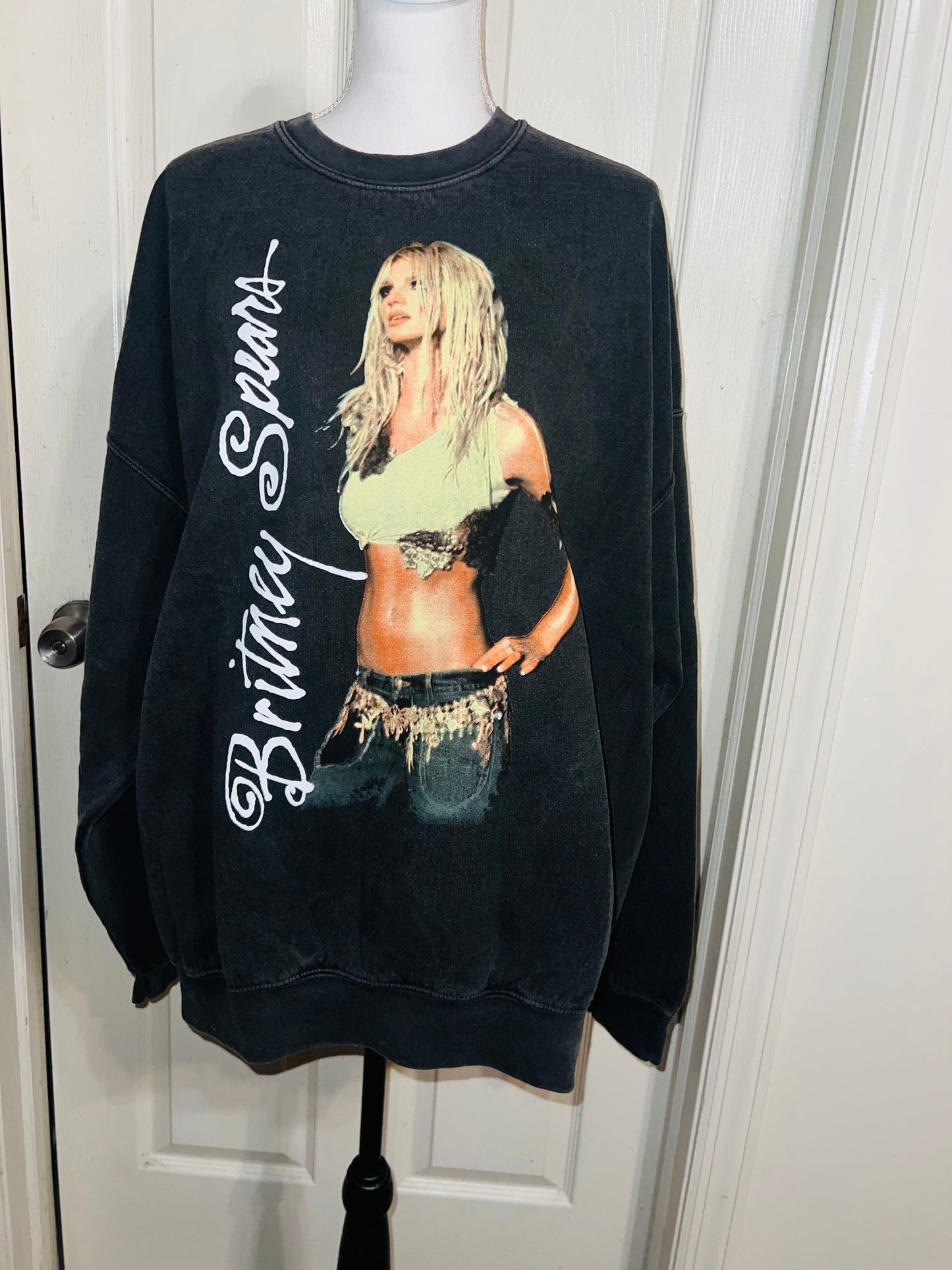 Britney Spears Oversized Distressed Sweatshirt