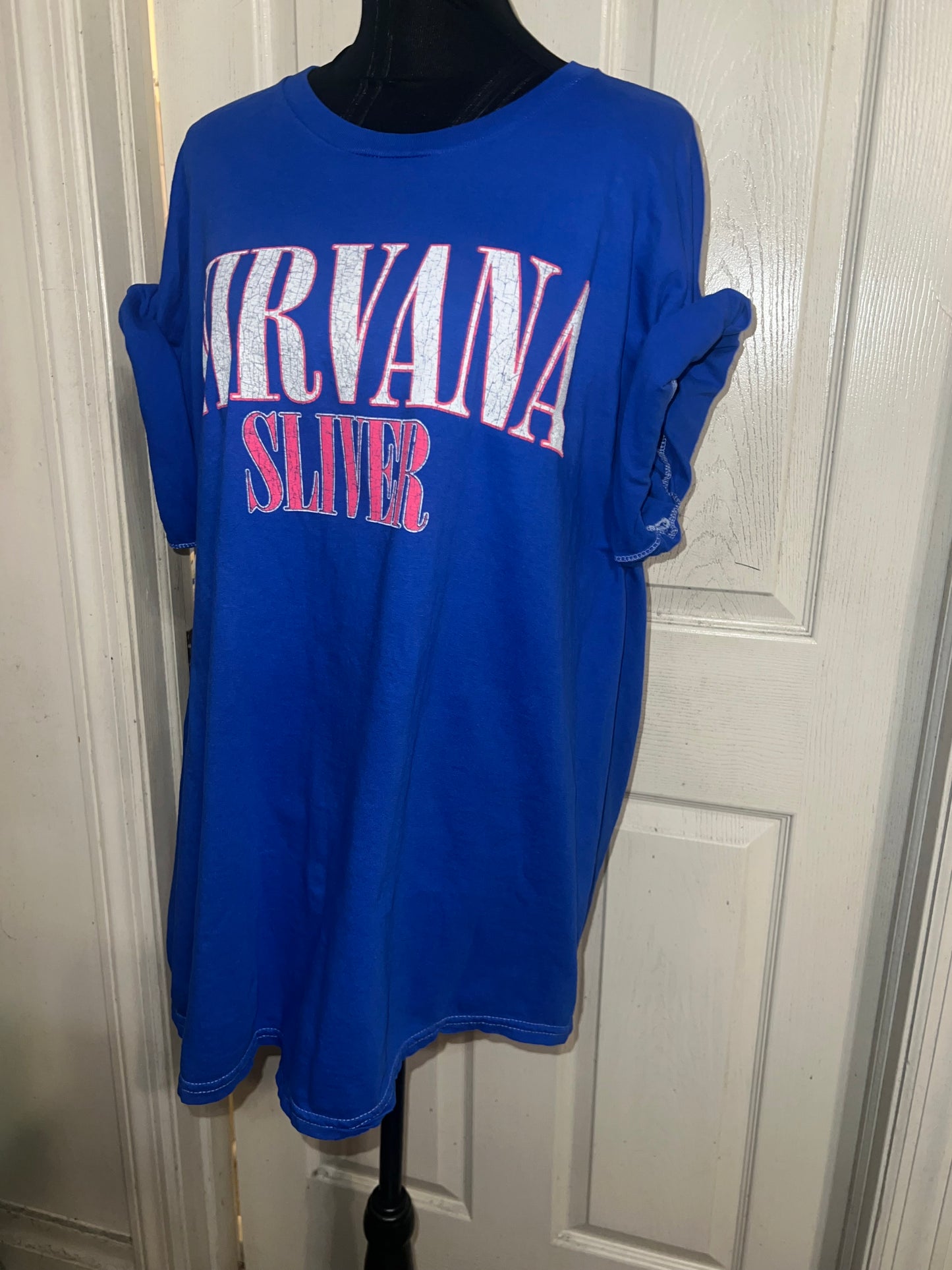 Nirvana Double Sided Oversized Distressed Tee