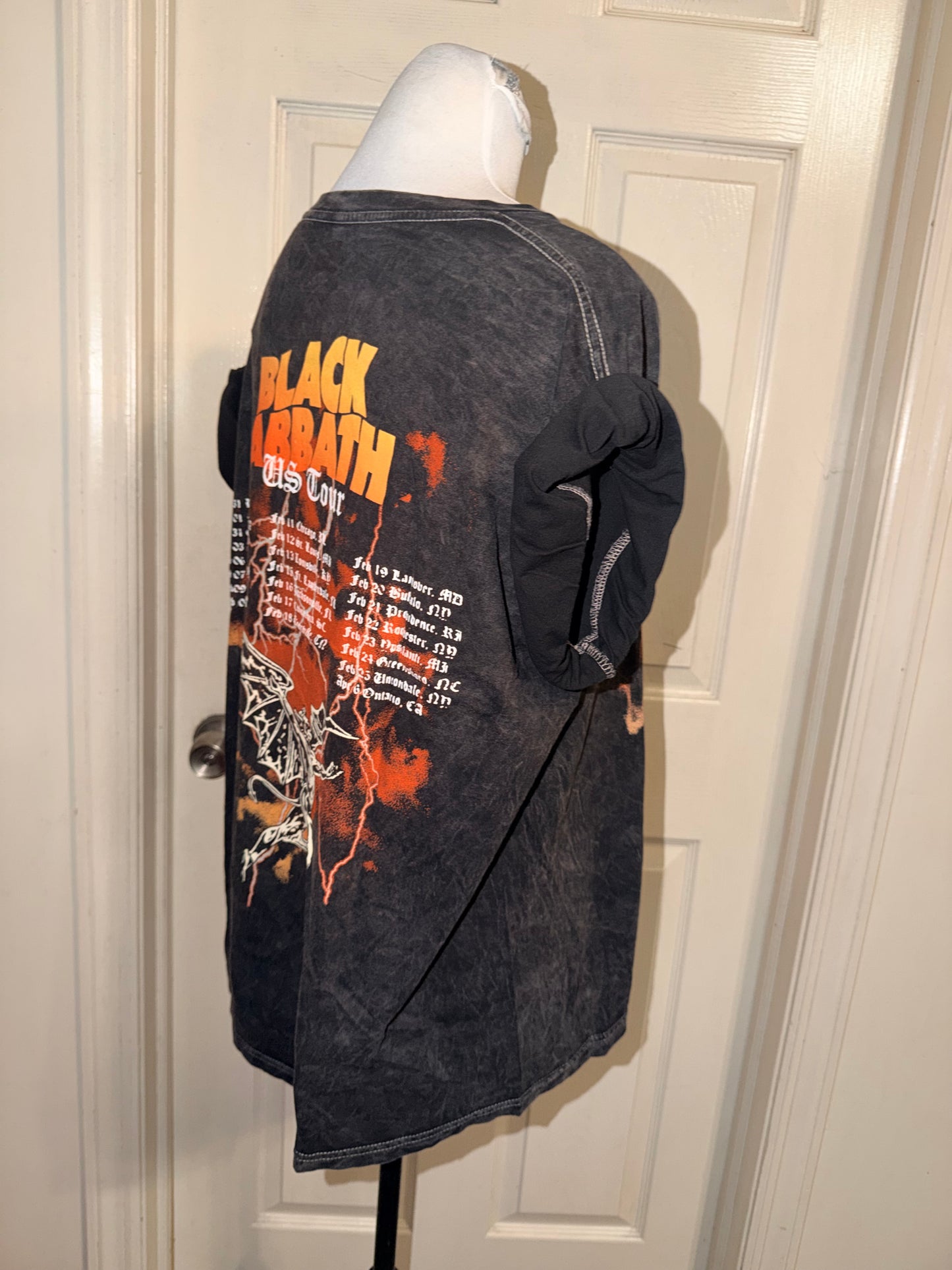 Black Sabbath Double Sided Oversized Distressed Tee