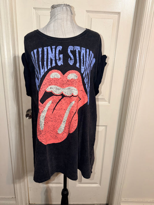 The Rolling Stones Double Sided Oversized Distressed Tee